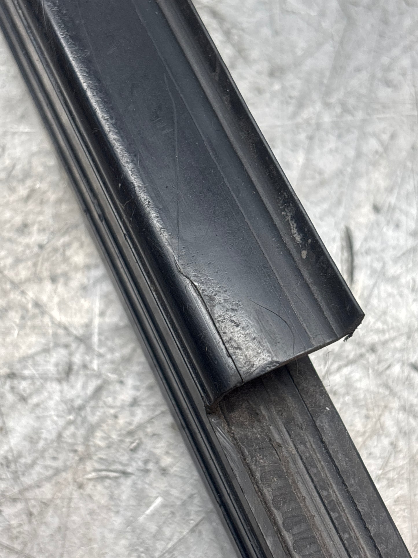 Porsche early 924/944 right sill trim, used 477853658A