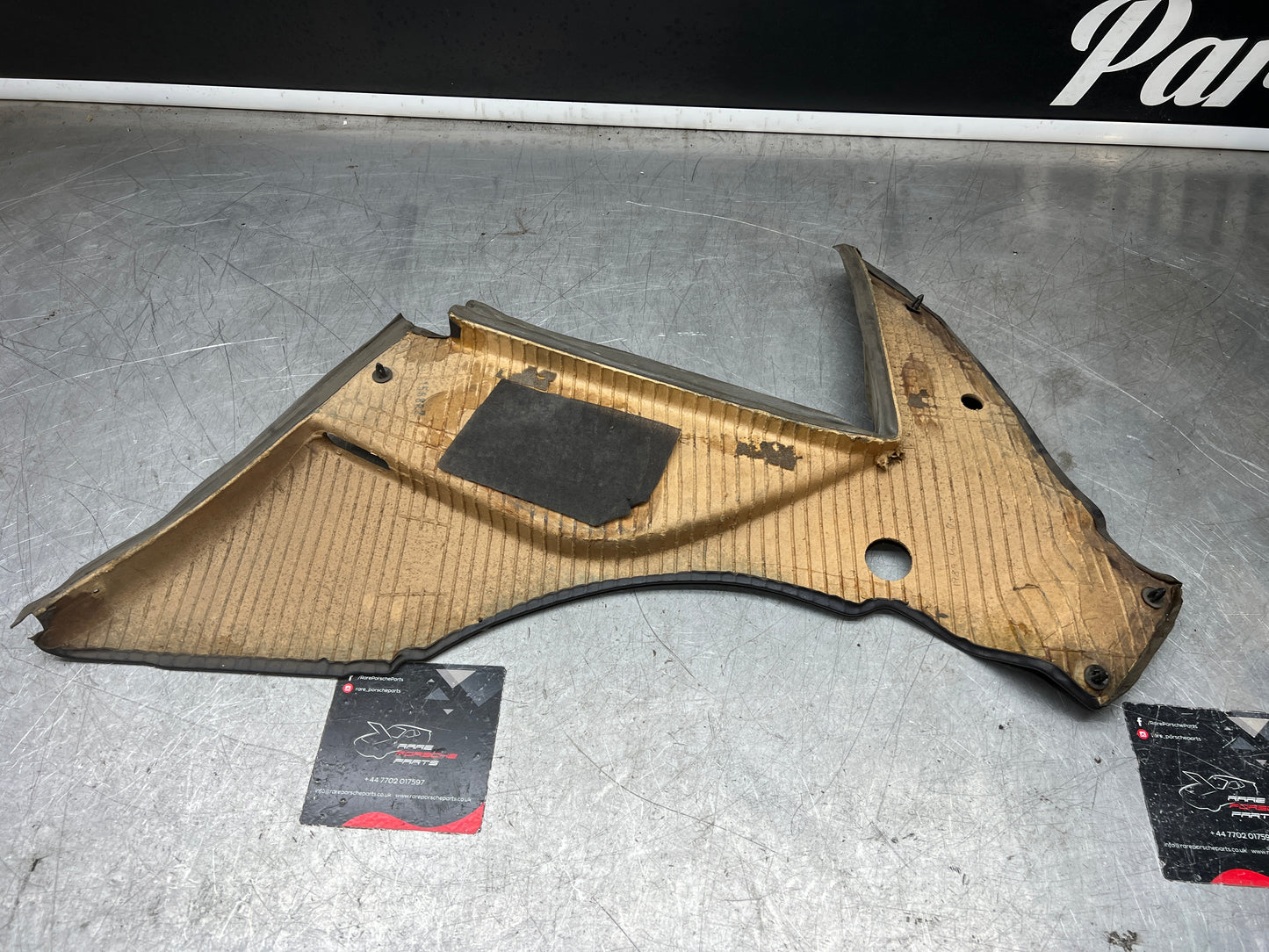 Porsche 944 blue rear interior C Post trim card left side. Quarter panel trim used 944555021