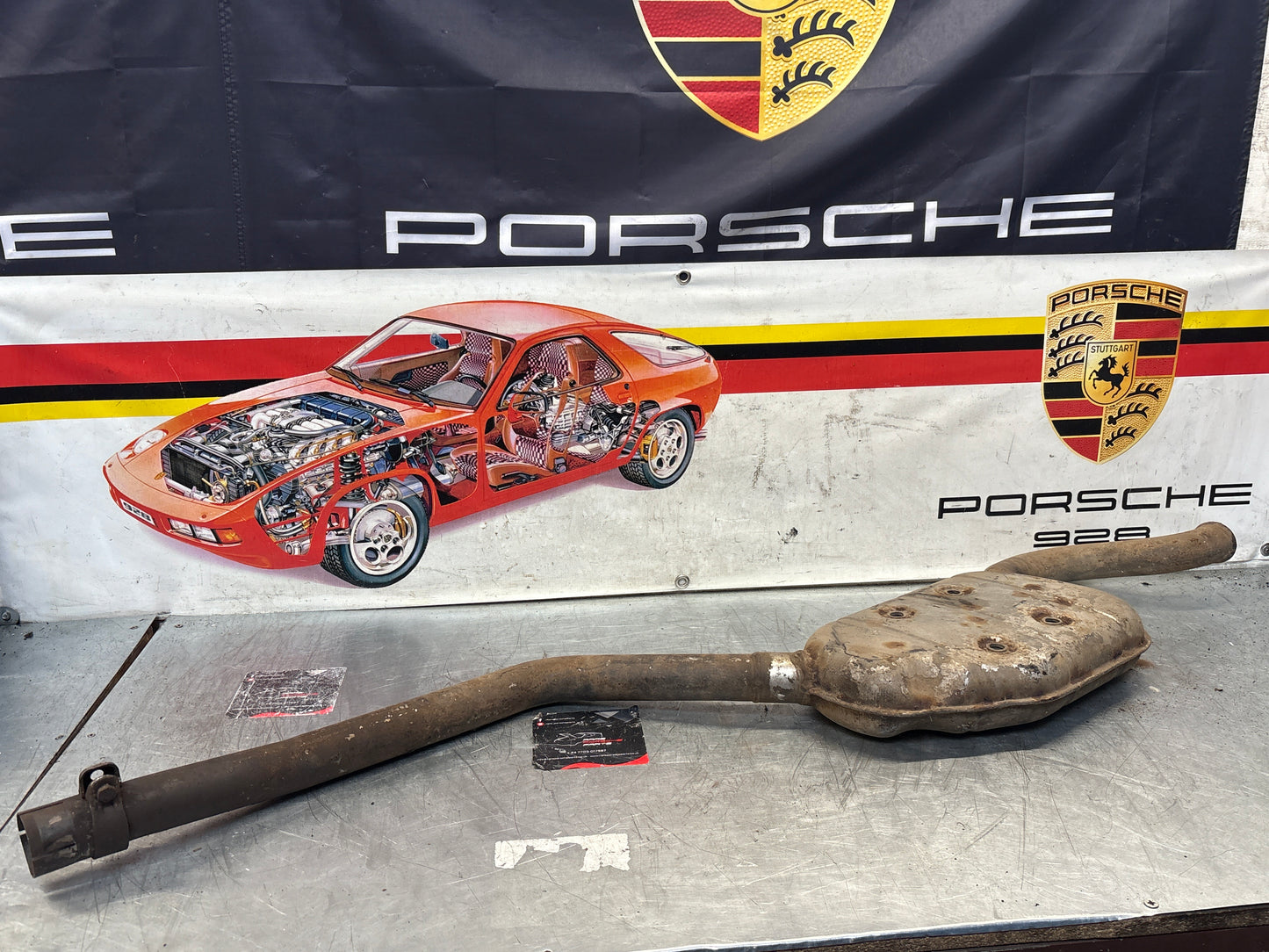 Porsche 928 Left side silencer, used 92811109302