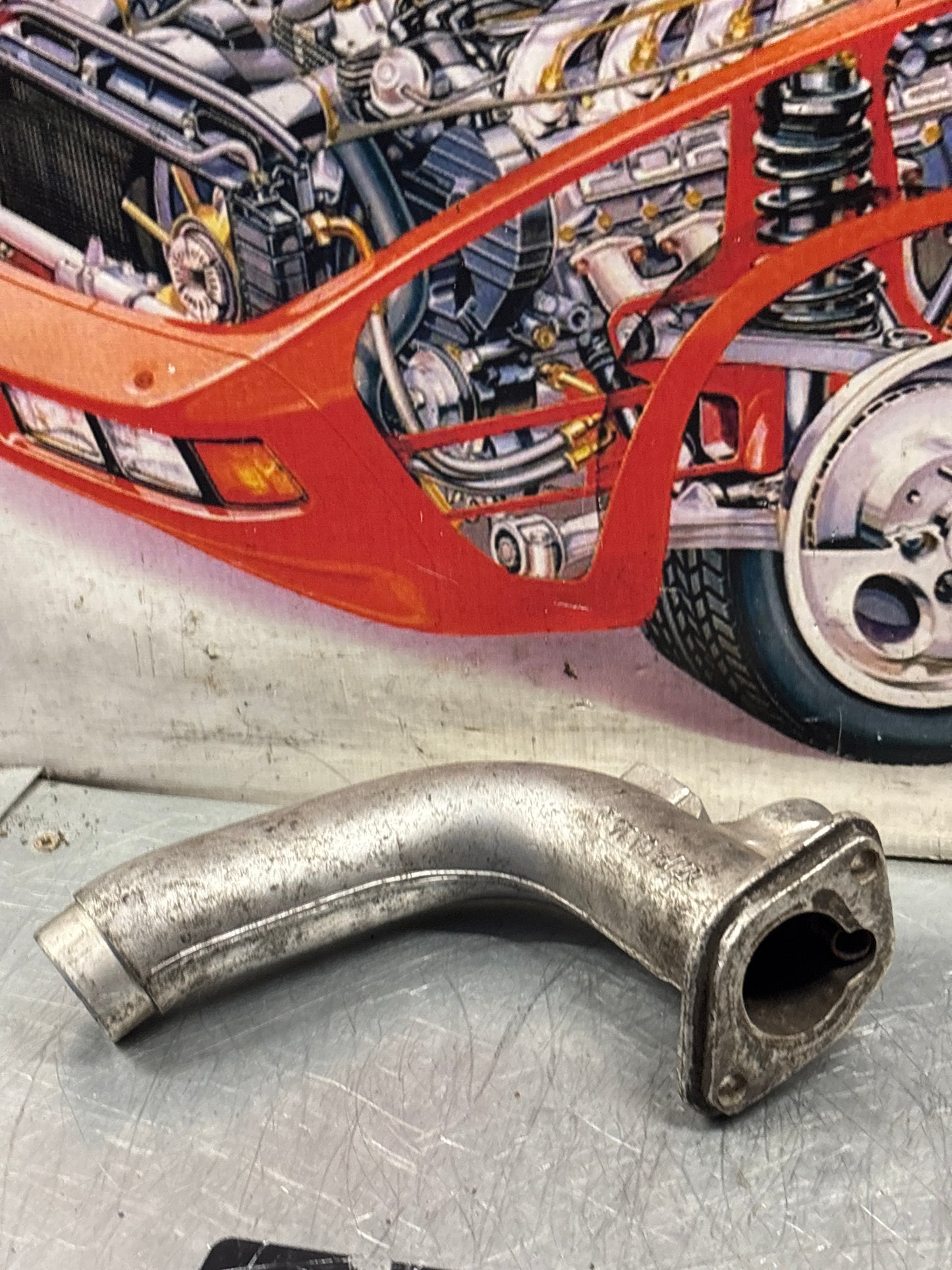 Porsche 911 intake manifold pipe, used 9111101672R