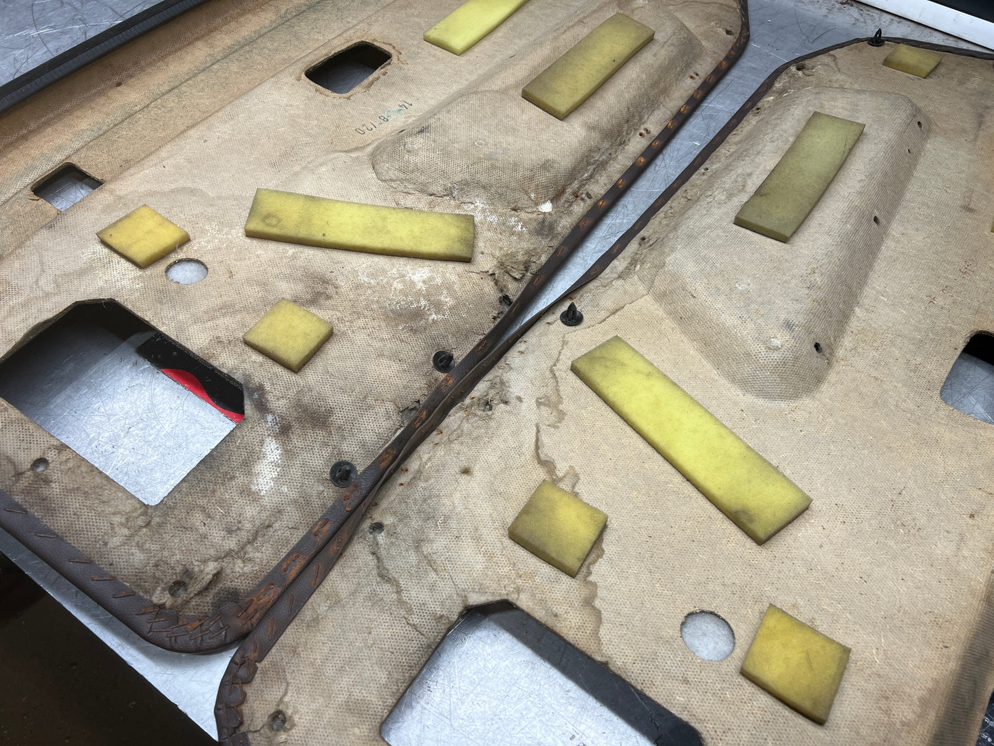 Porsche 924 944 -85.5 pair of Used RHD Porsche brown door cards, 478867011 / 478867012 used