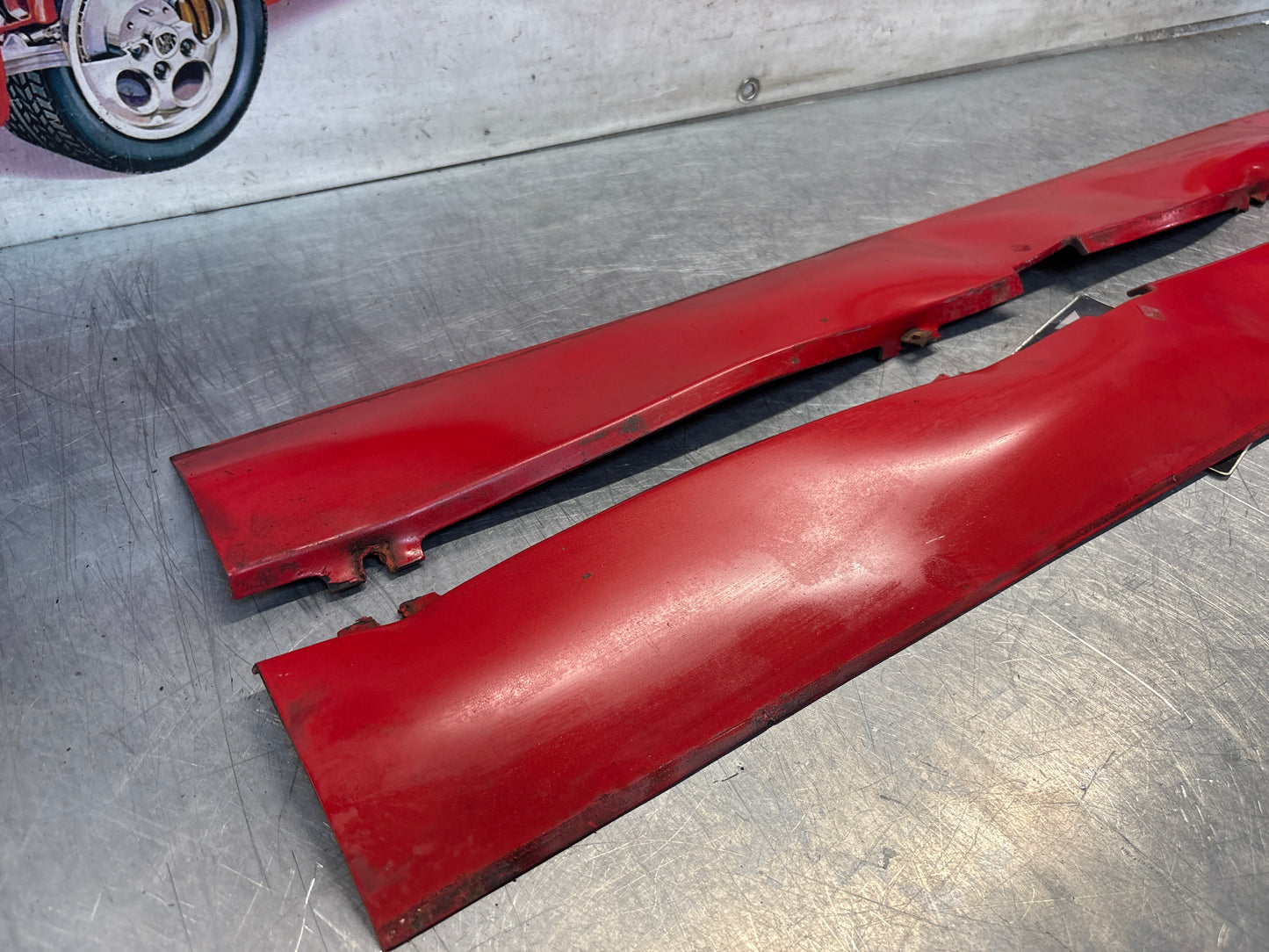 Porsche 924 Carrera GT pair of side skirt trim, for spares or repair 93755902700 / 93755902800