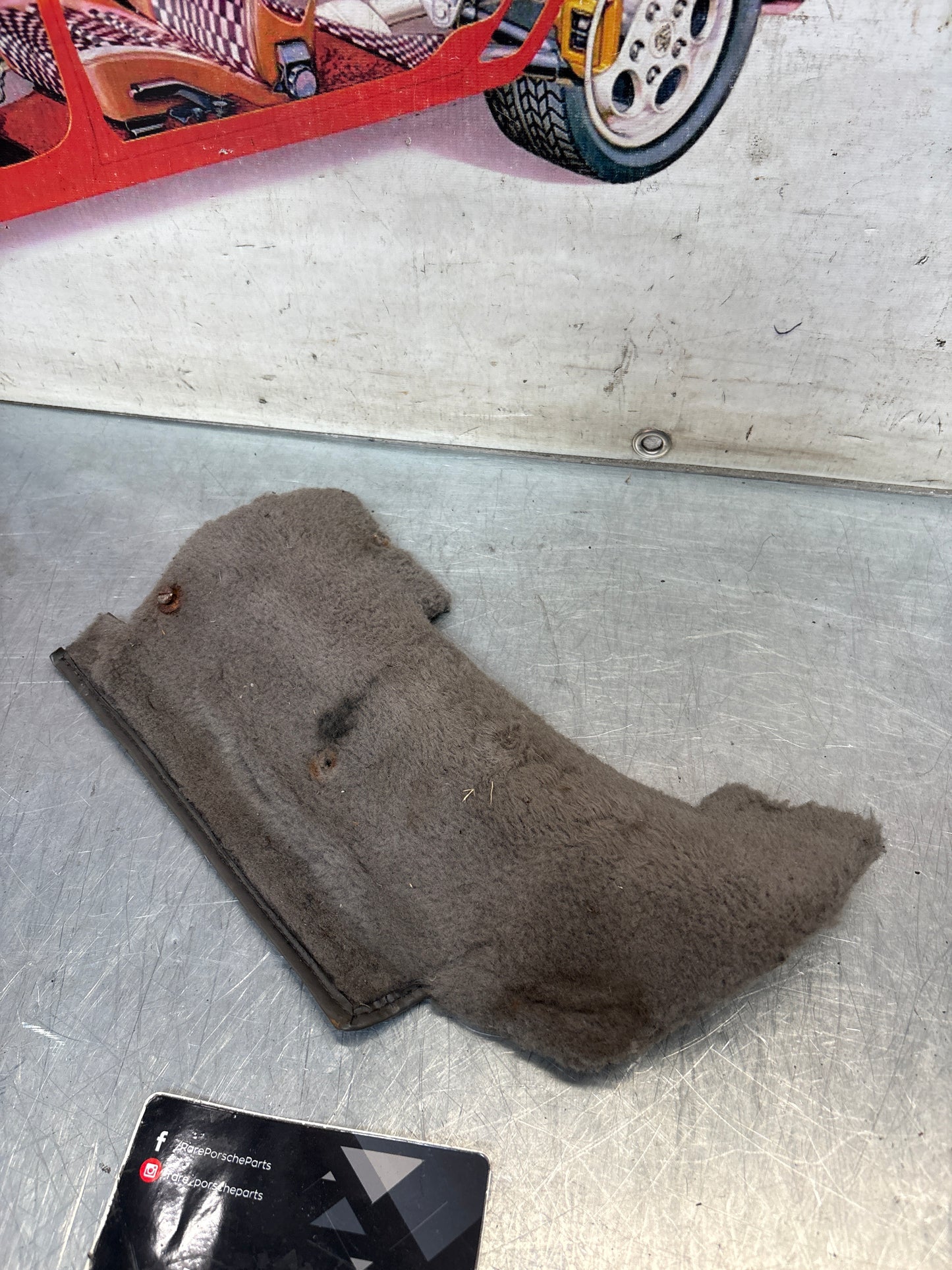 Porsche 928 S4 rear left carpet trim cover, used grey 92855109102