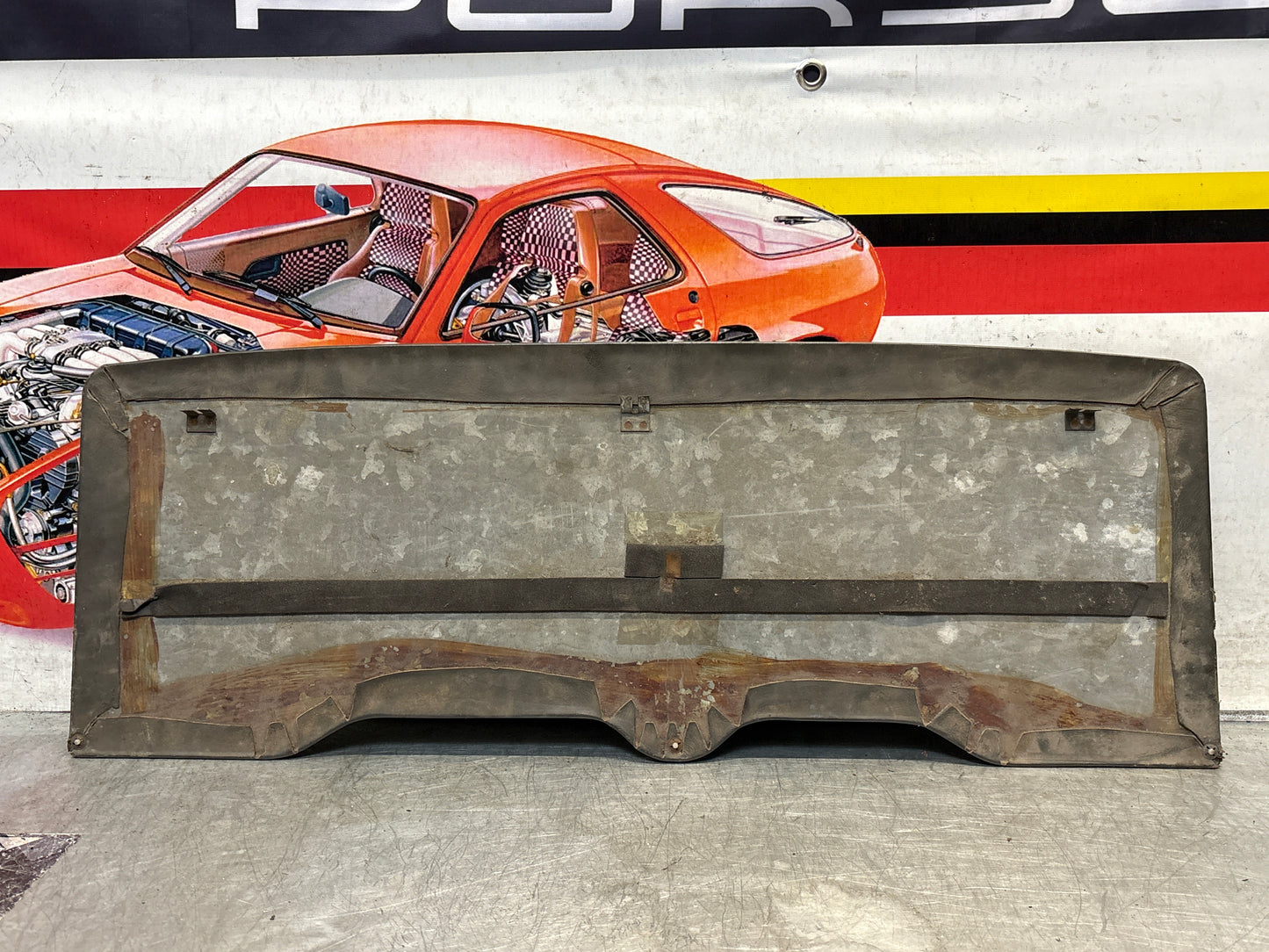 Porsche 928 sun roof headliner trim, greyish green, used 92856406950QC2