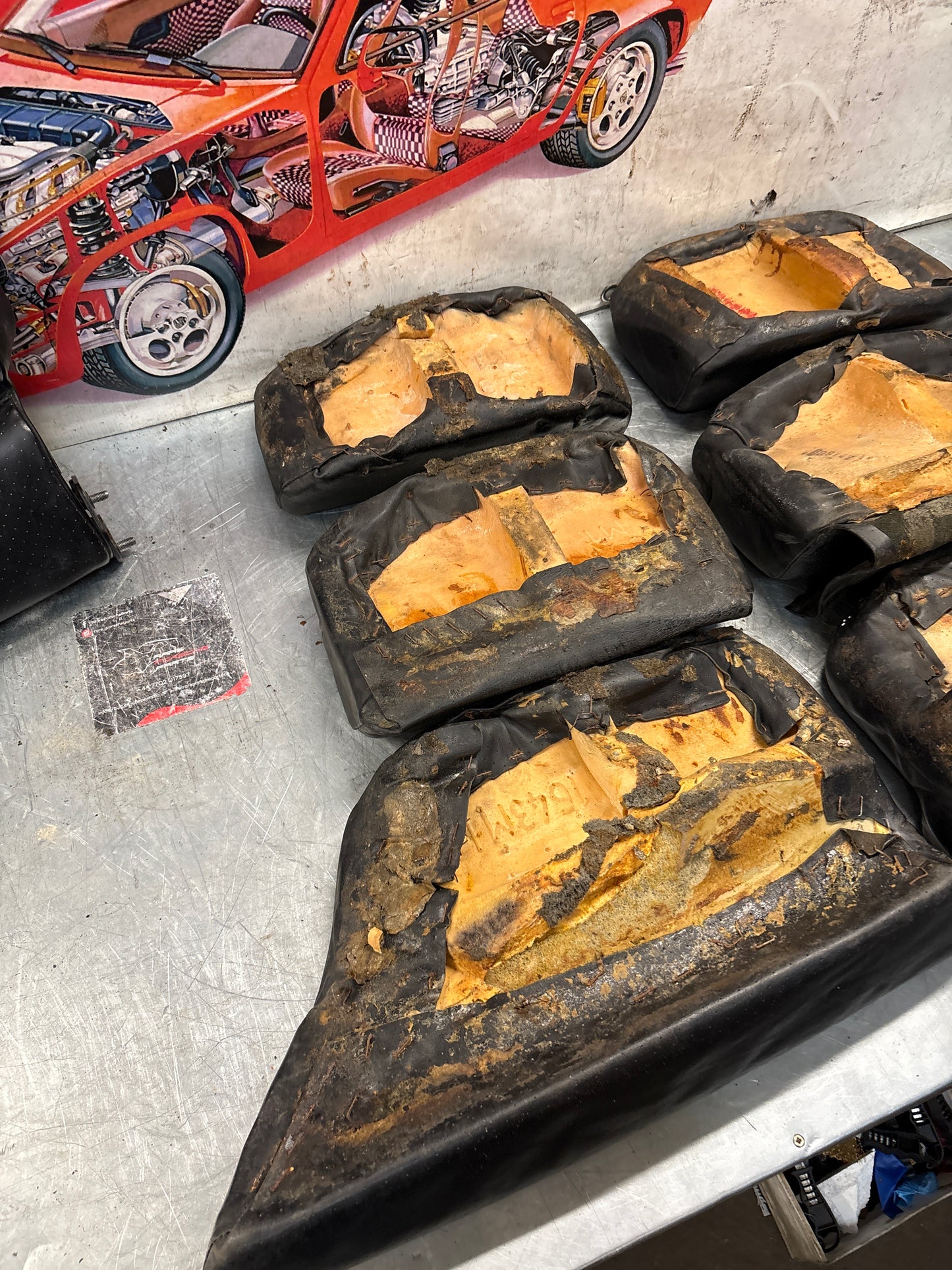 Porsche 928 black leather rear seat set, used