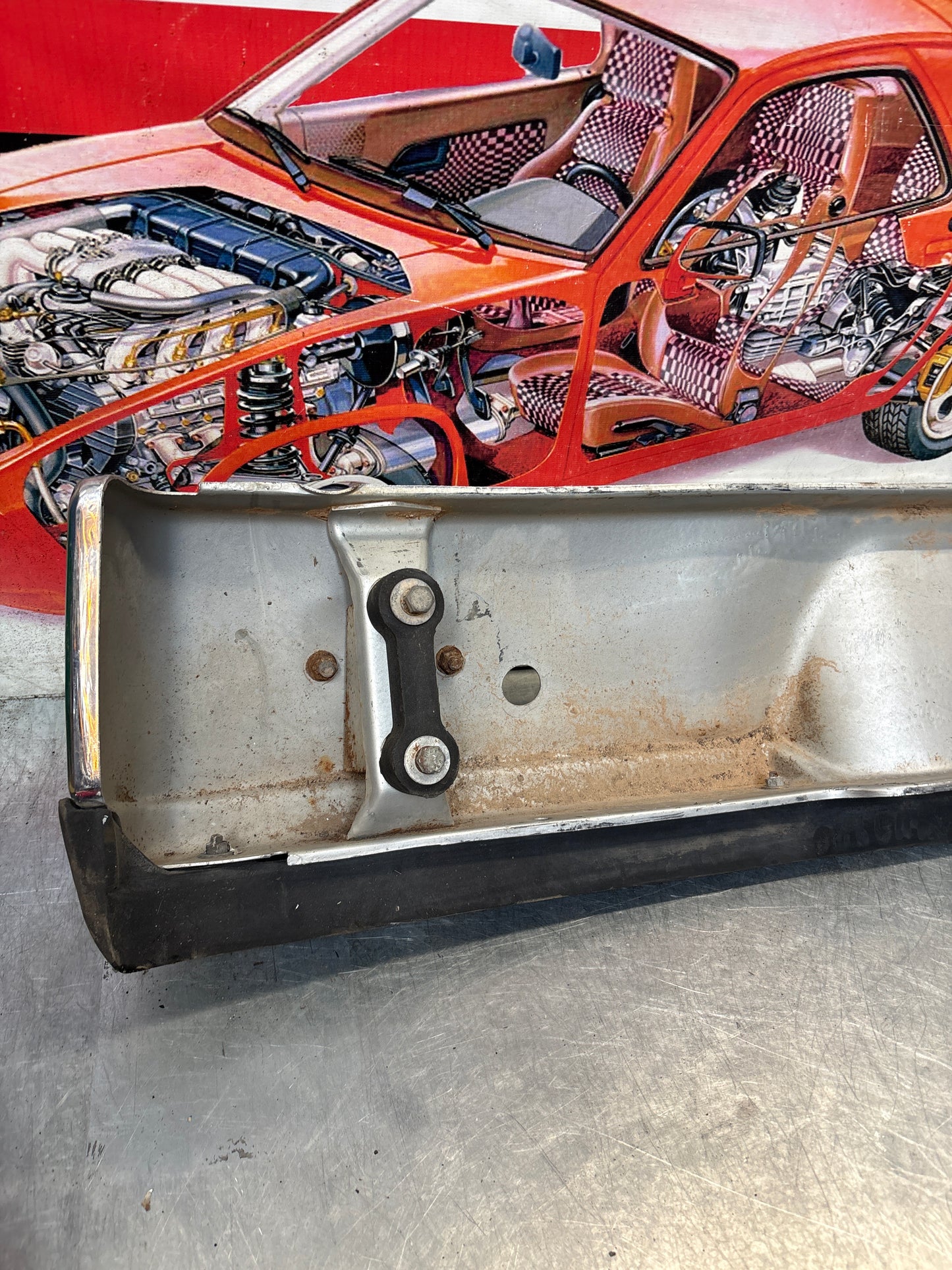 Porsche 914 chrome rear bumper, used 91450501910