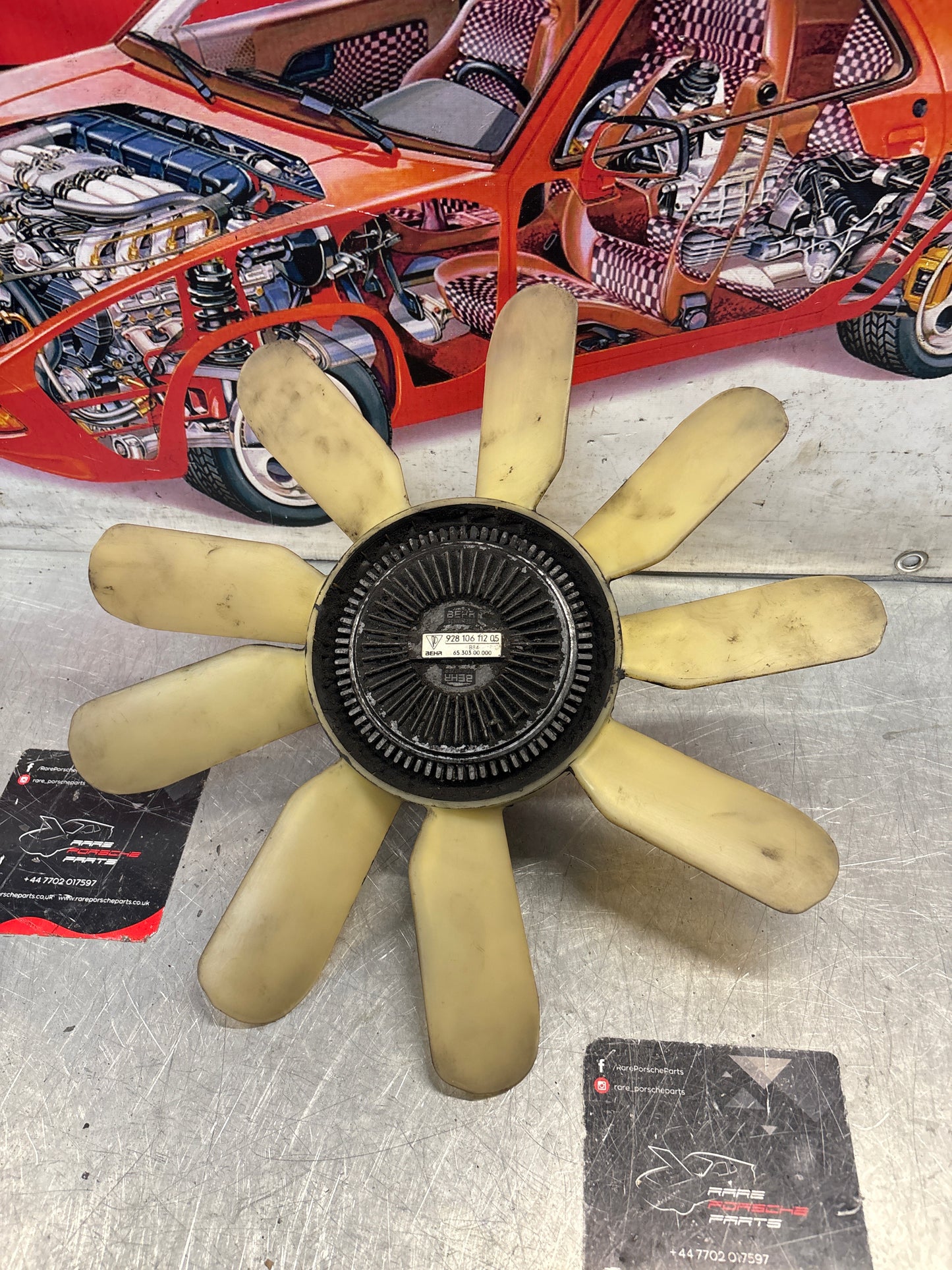 Porsche 928 late engine cooling fan clutch, used 92810611205 / 92810613701