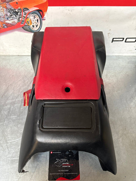 Porsche 928 S center console, rear armrest with ash tray, black and red, no key 92852206757 used