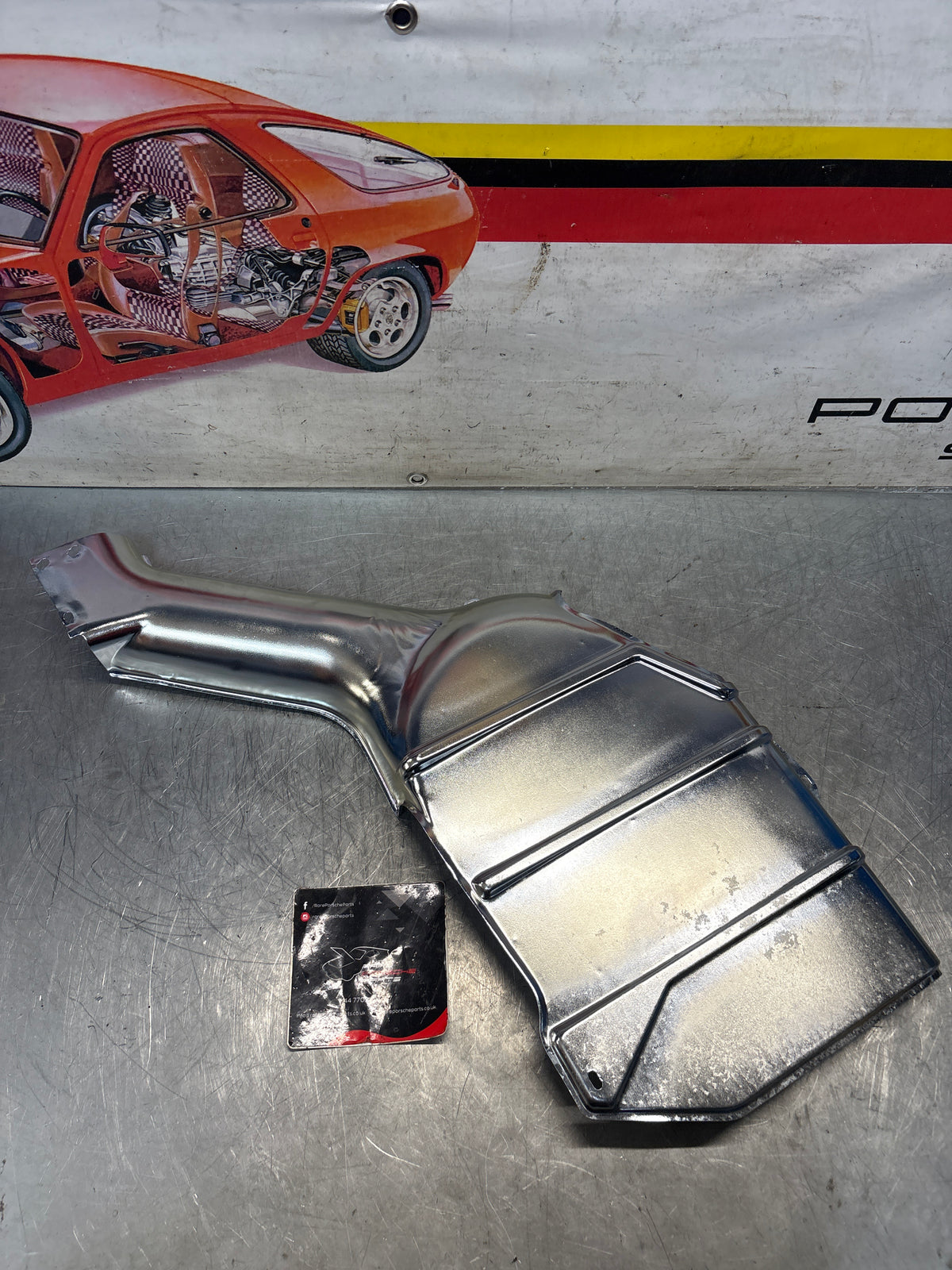 Porsche 928 S / S4 rear heat shield protection plate, refurbished 92850493204