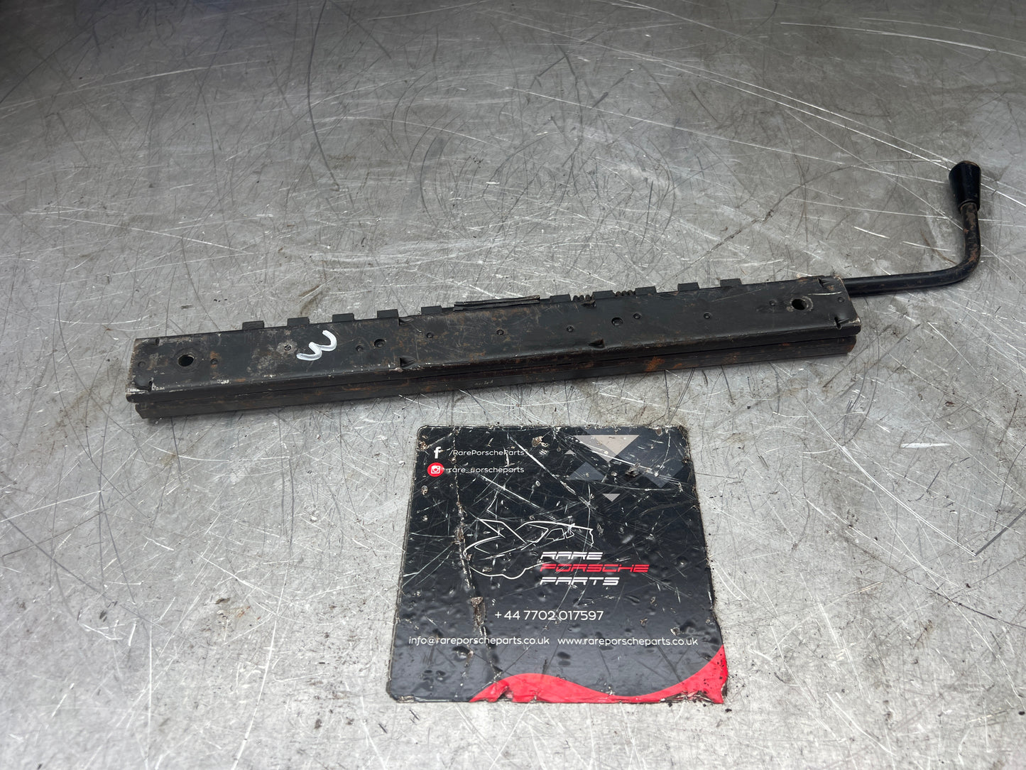 Porsche 924 944 911 left side seat runner with handle, used 92852148902