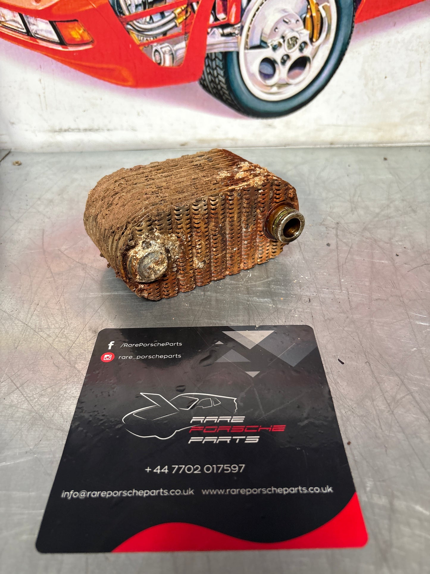 Porsche 924S 944 oil-water radiator, oil cooler, heat exchanger 94410716501 used