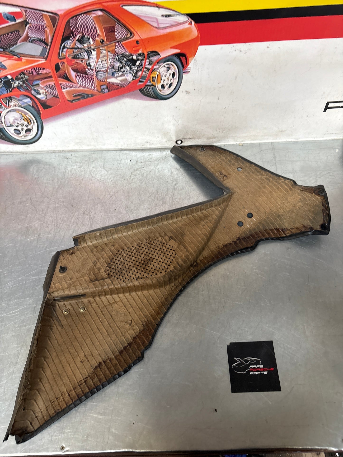 Porsche 944 924 black left rear interior C Post trim /card . Quarter panel trim used, 94455502101