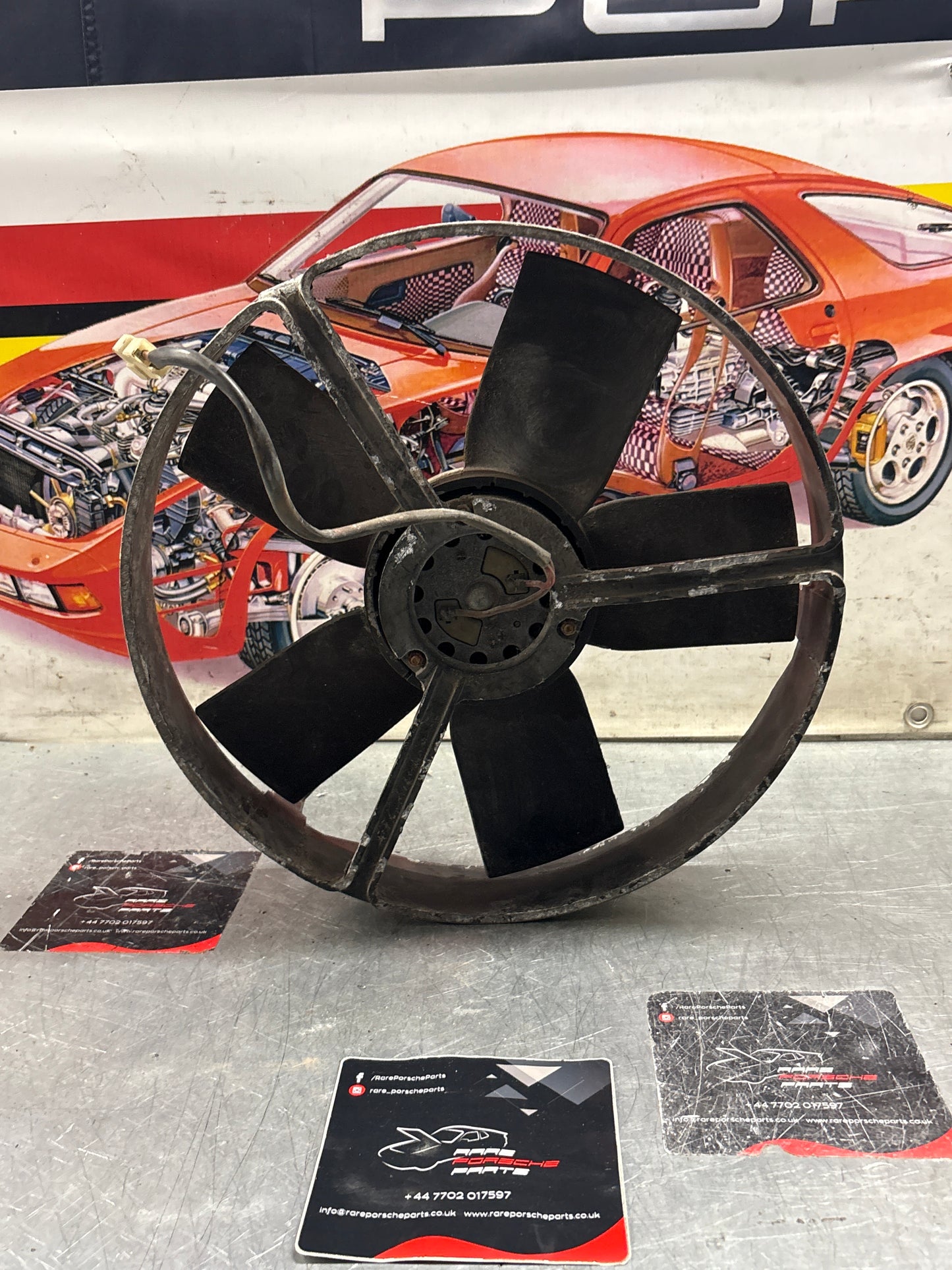 Porsche 928, -79 Air conditioner condenser  cooling  fan, genuine 92862410300 used