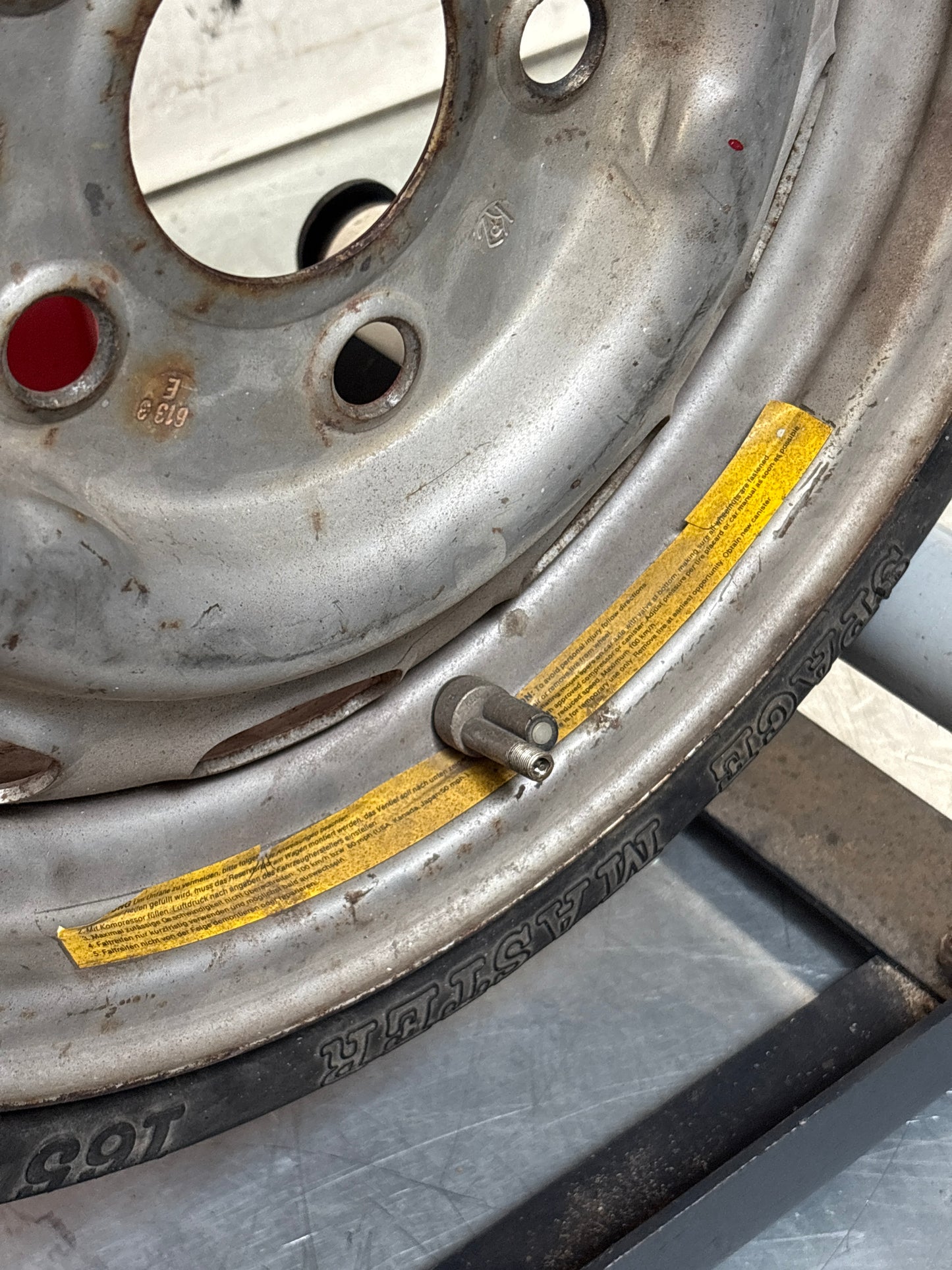 Porsche 911 944 924s spare wheel in steel with tyre, used