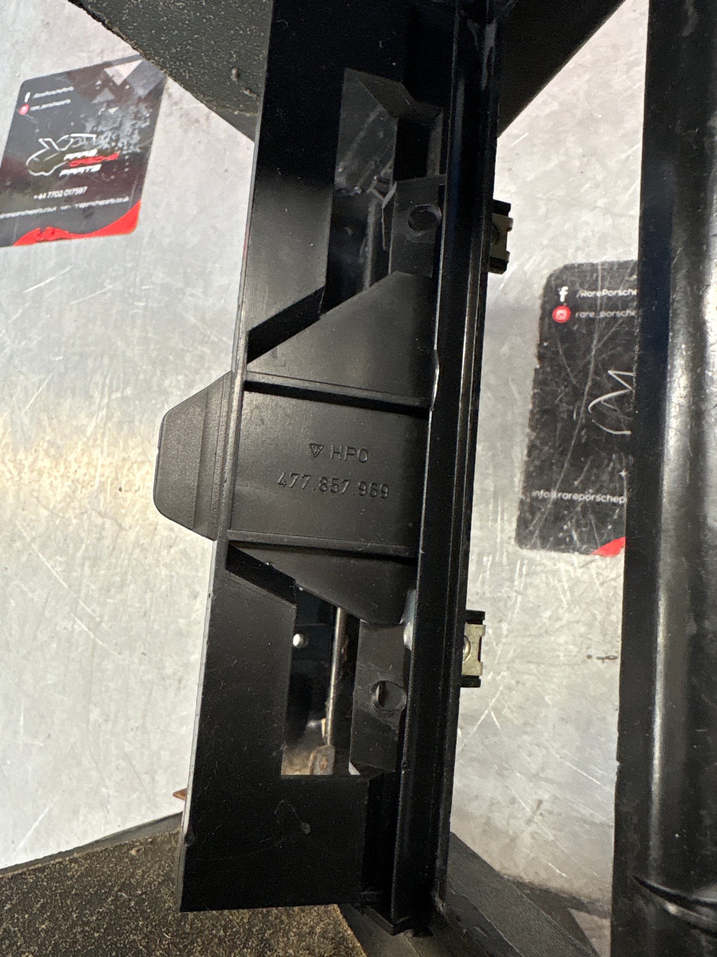 Porsche 924 centre console black, no switch holes 477857951 / 477857969 used