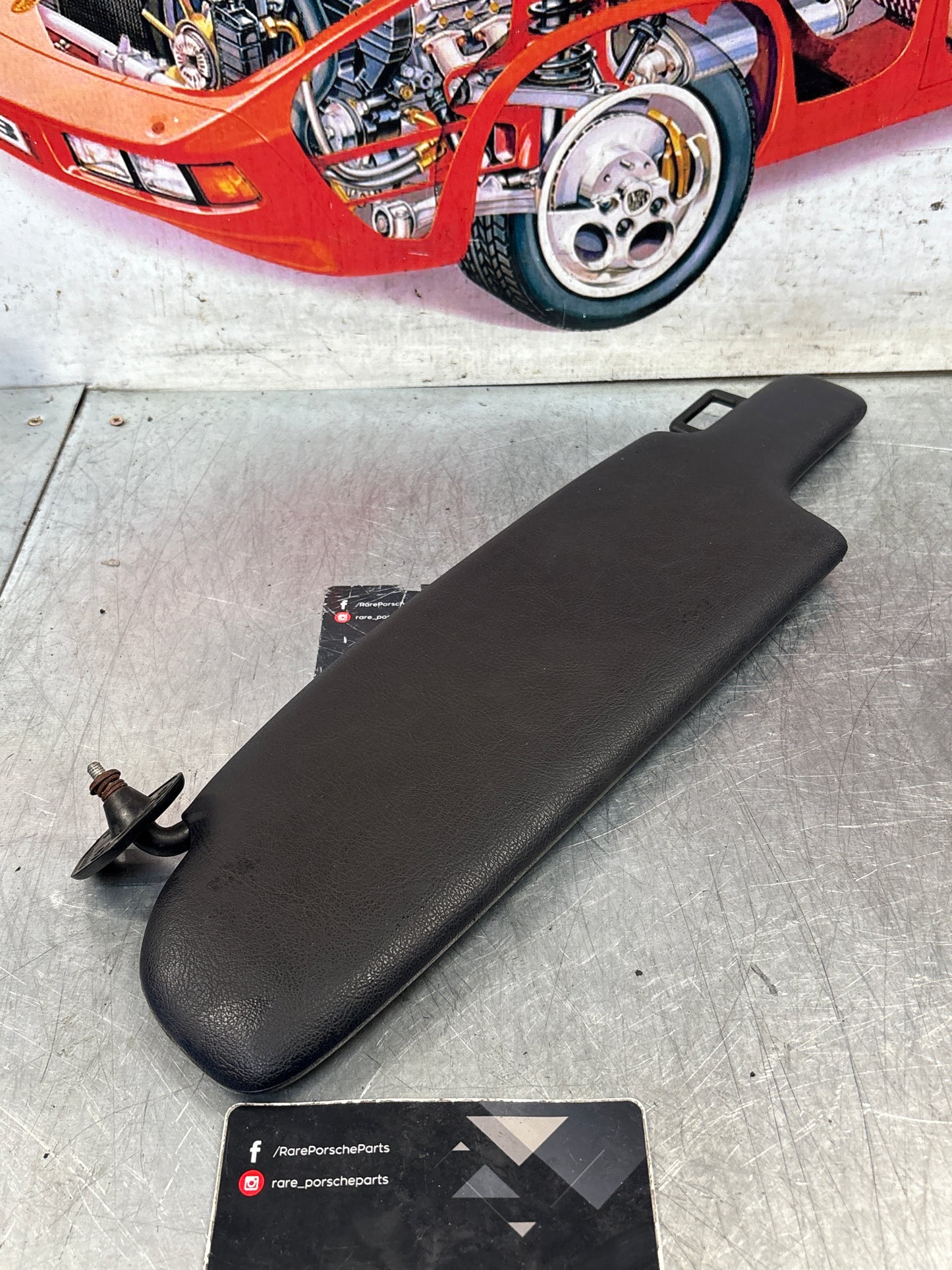 Porsche 928 Marine blue sun visor with mirror, used left 92873123702