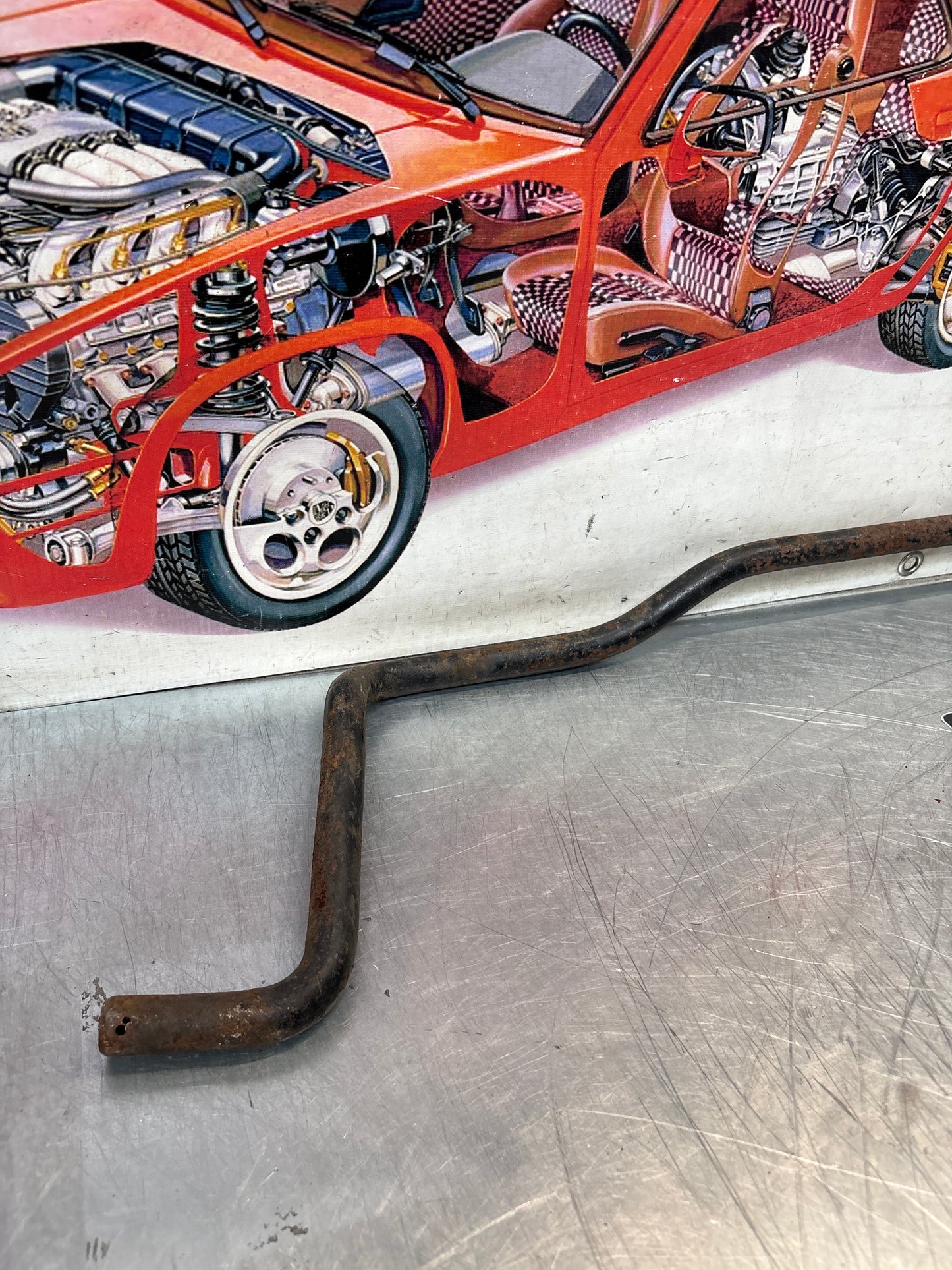 Porsche 924 Turbo front anti roll bar, 21mm used 477411309R