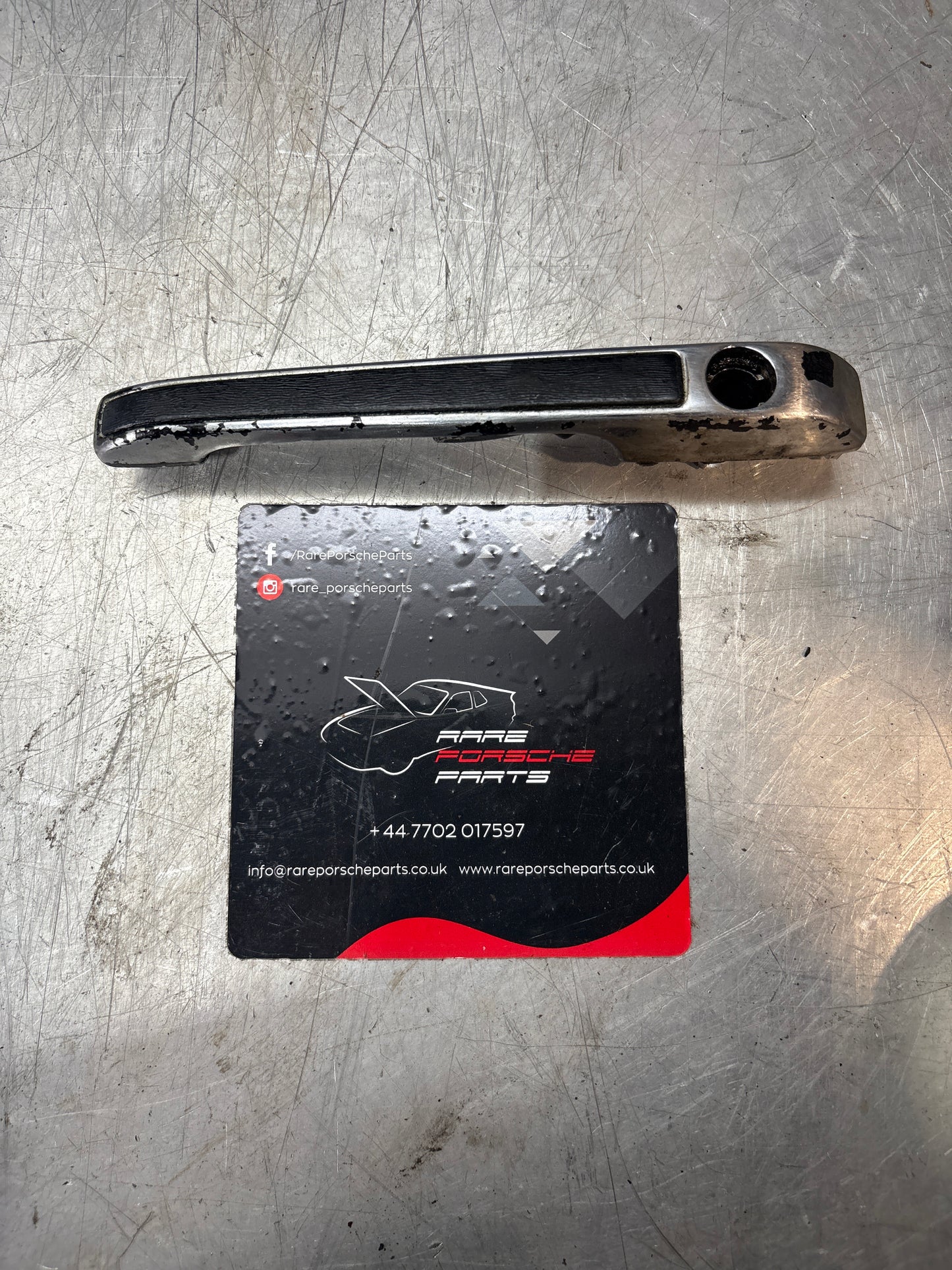 Porsche 924 early 76-79 Left or Right door handle without lock cylinder, chrome 477837037H, used