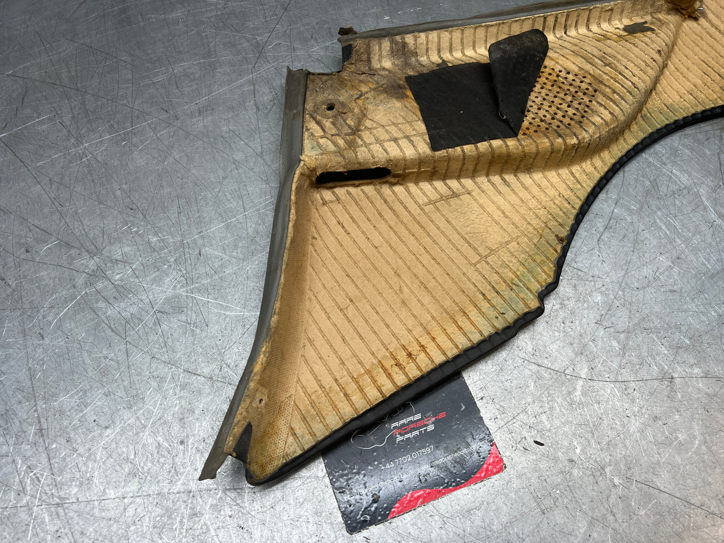 Porsche 944 black rear interior C Post trim card left side. Quarter panel trim used 944555021