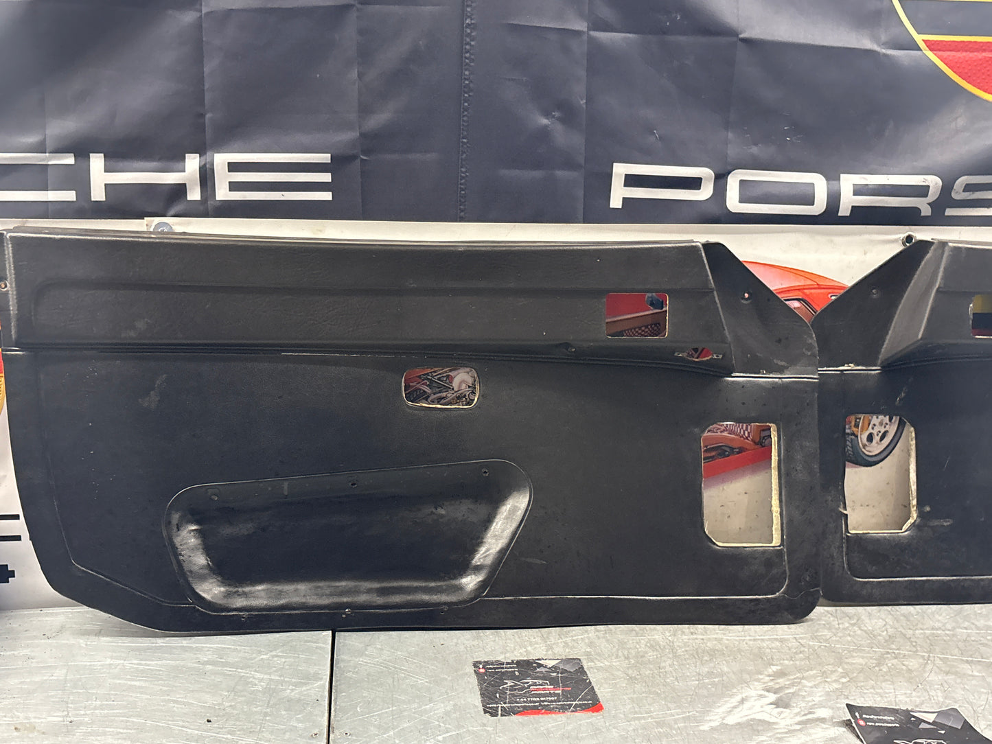 Porsche 924 / 944 Pair of early electric door cards, LHD 477867012 / 477867011