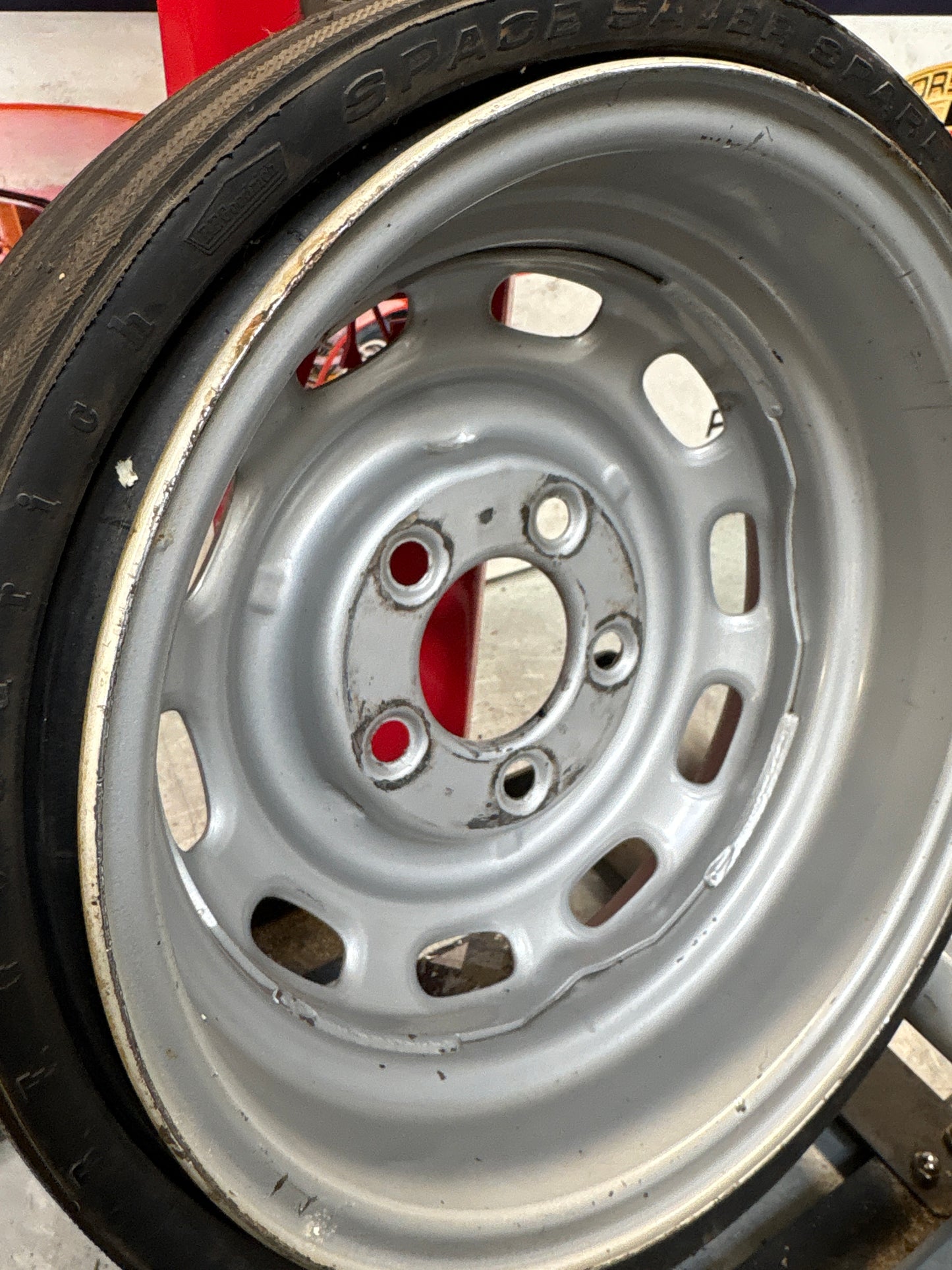 Porsche 911 944 924s spare wheel in steel with tyre, used