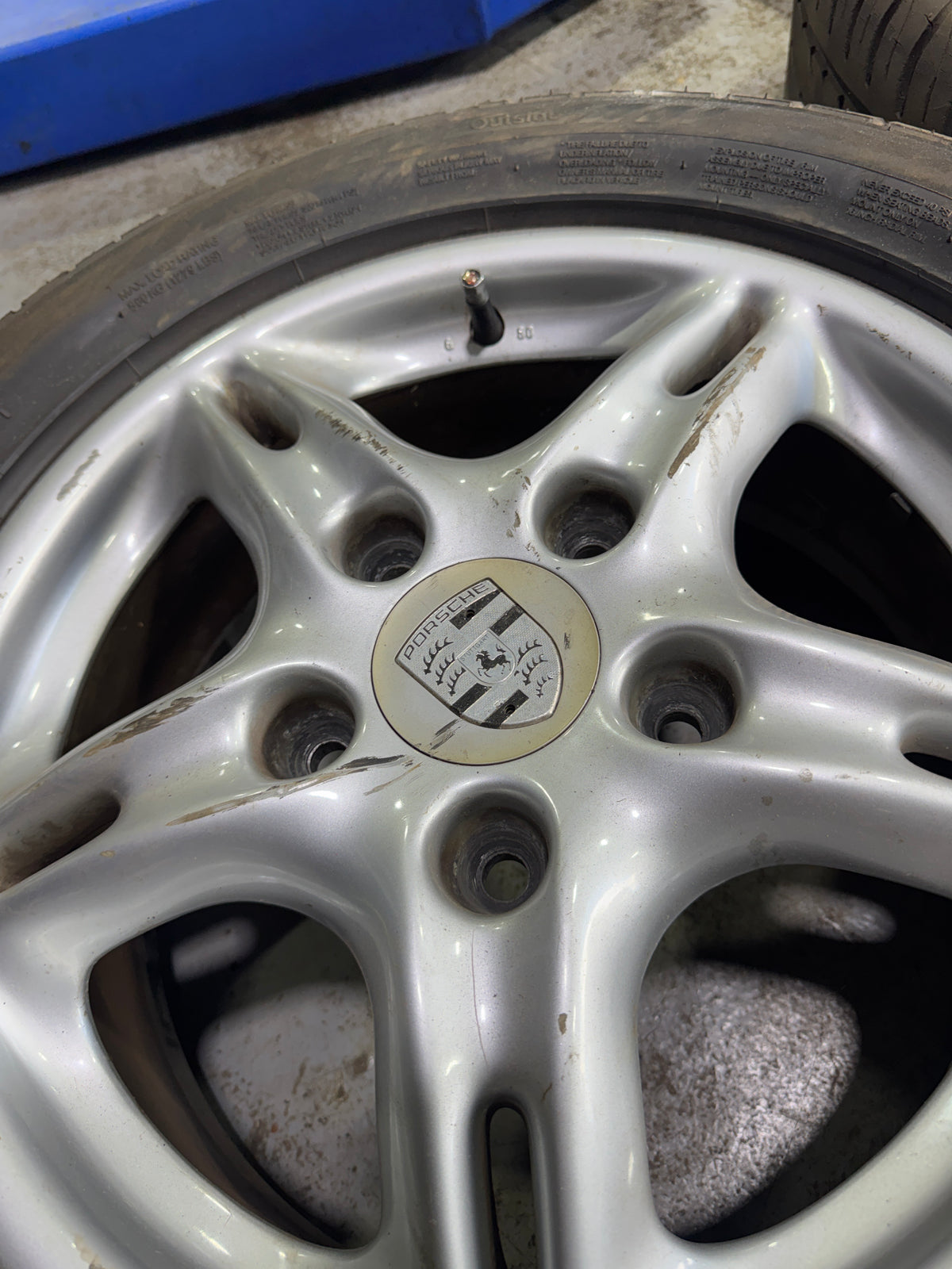 Porsche Boxster 16" 5 Twin Spoke Alloy Wheels 6&7J -99636211200 9963621120- Used