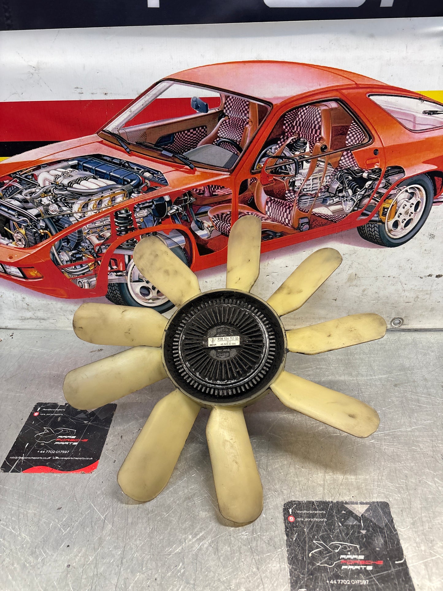 Porsche 928 late engine cooling fan clutch, used 92810611205 / 92810613701