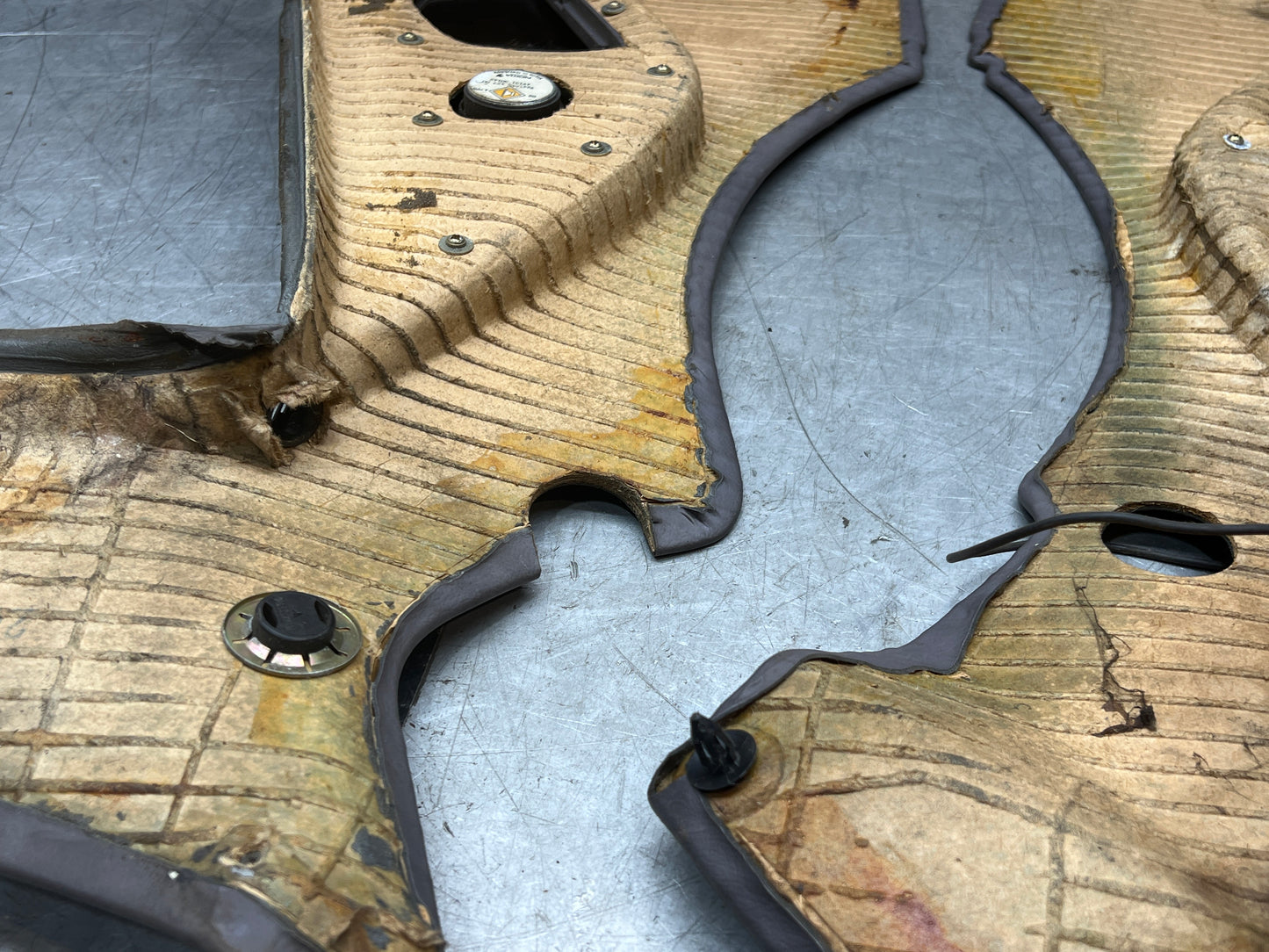 Porsche 944 Turbo S2 grey rear interior C Post trims/cards with M490 sound package, used spare or repairs 94455502113 / 94455502213