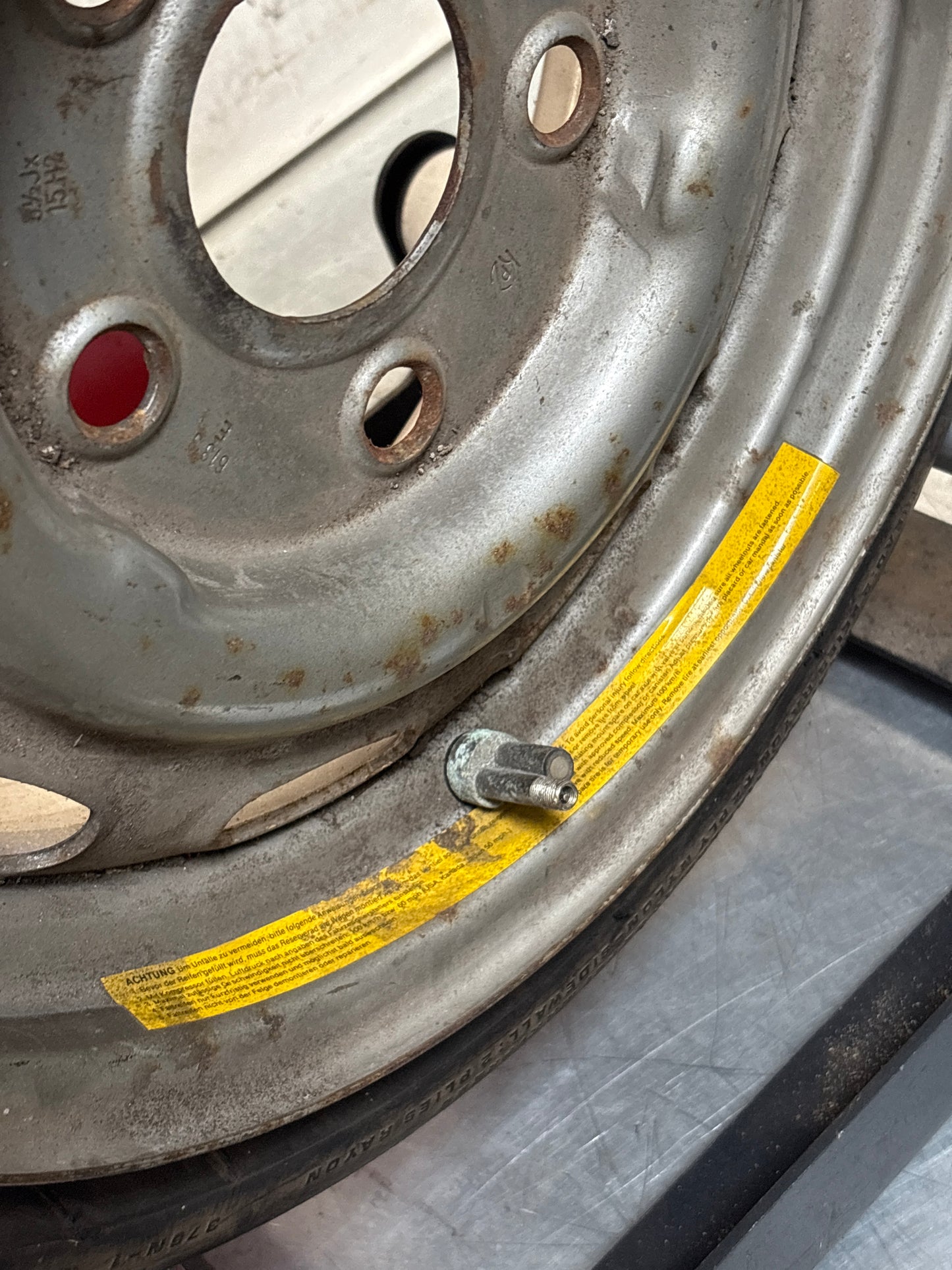 Porsche 911 944 924s spare wheel in steel with tyre, used