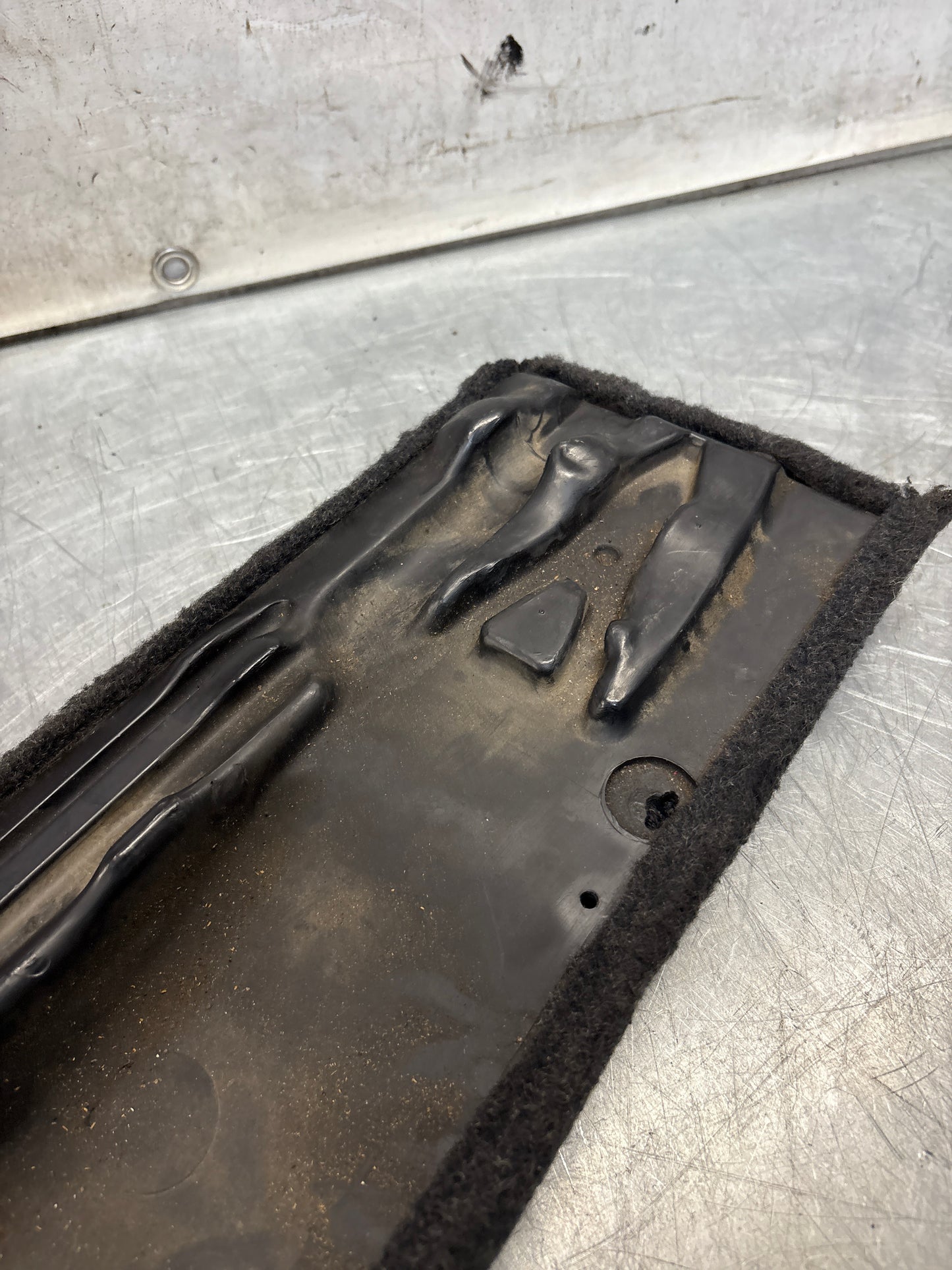 Porsche 928 blue carpeted Tool kit panel cover, used 92855118106