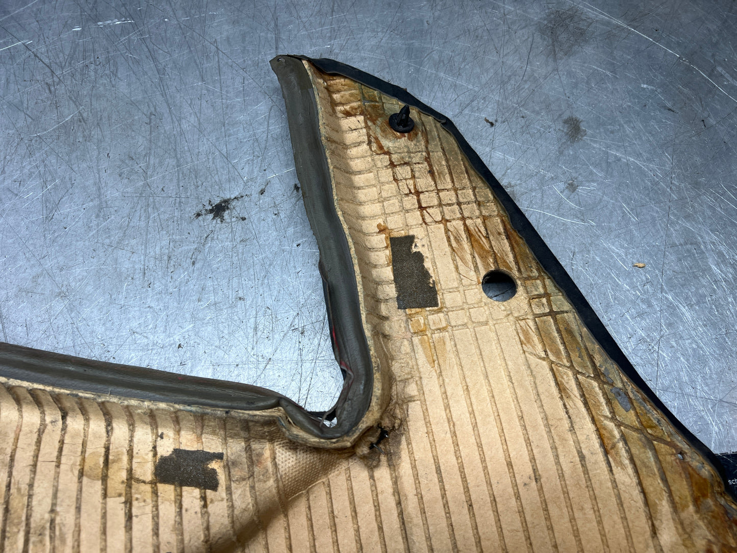 Porsche 944 black rear interior C Post trim card left side. Quarter panel trim used 944555021