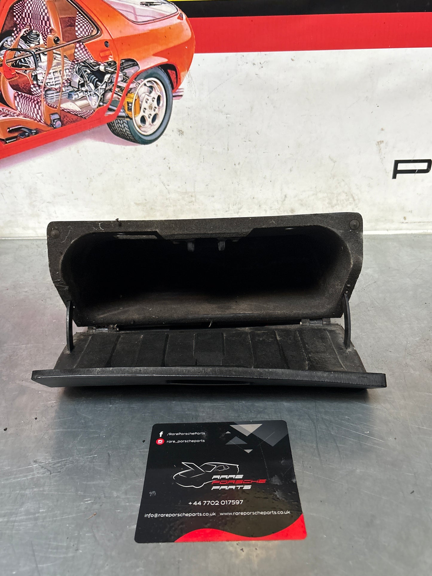 Porsche 924 glovebox with black door, used 477857095A