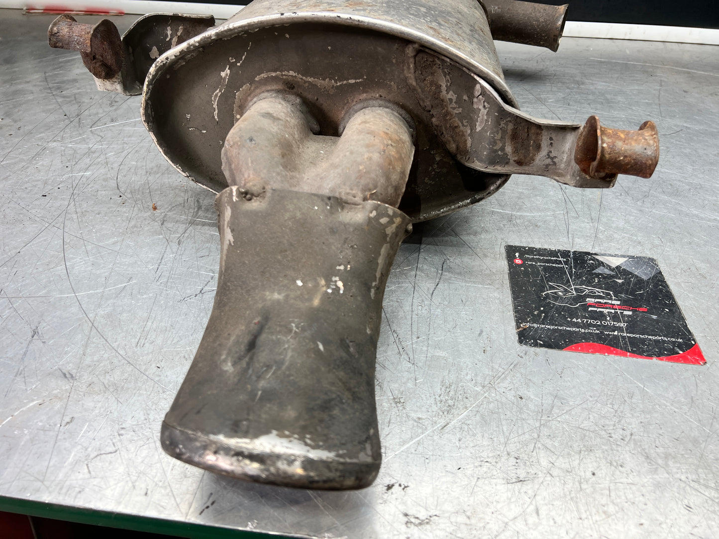 Porsche 928 rear exhaust box, used 92811109701