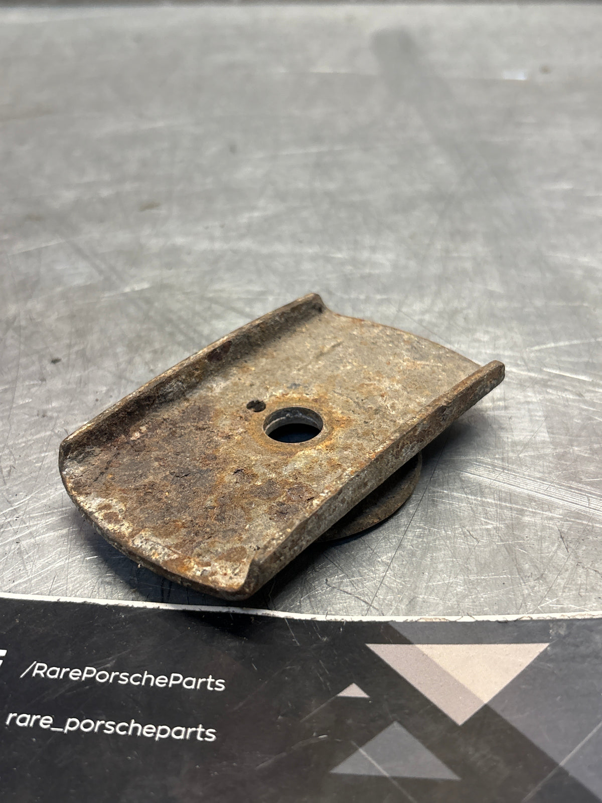 Porsche 914 engine carrier upper bracket, used 91437505800
