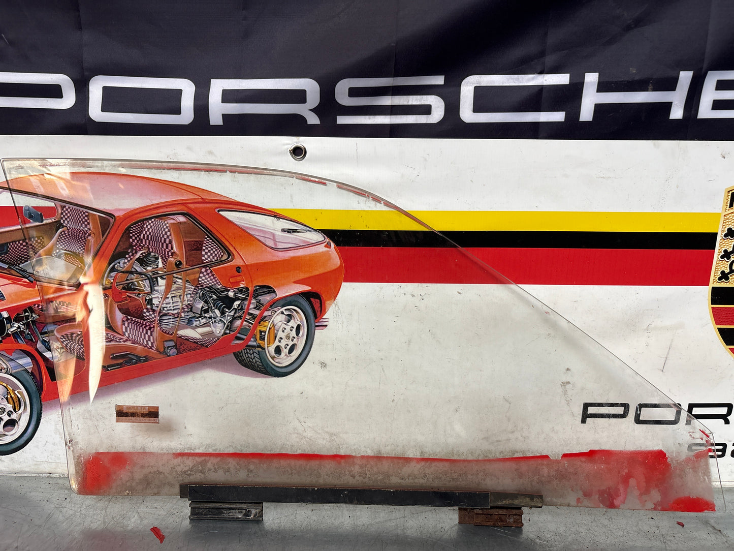 Porsche 924/ 944 Left side door glass, clear, used 94454202301