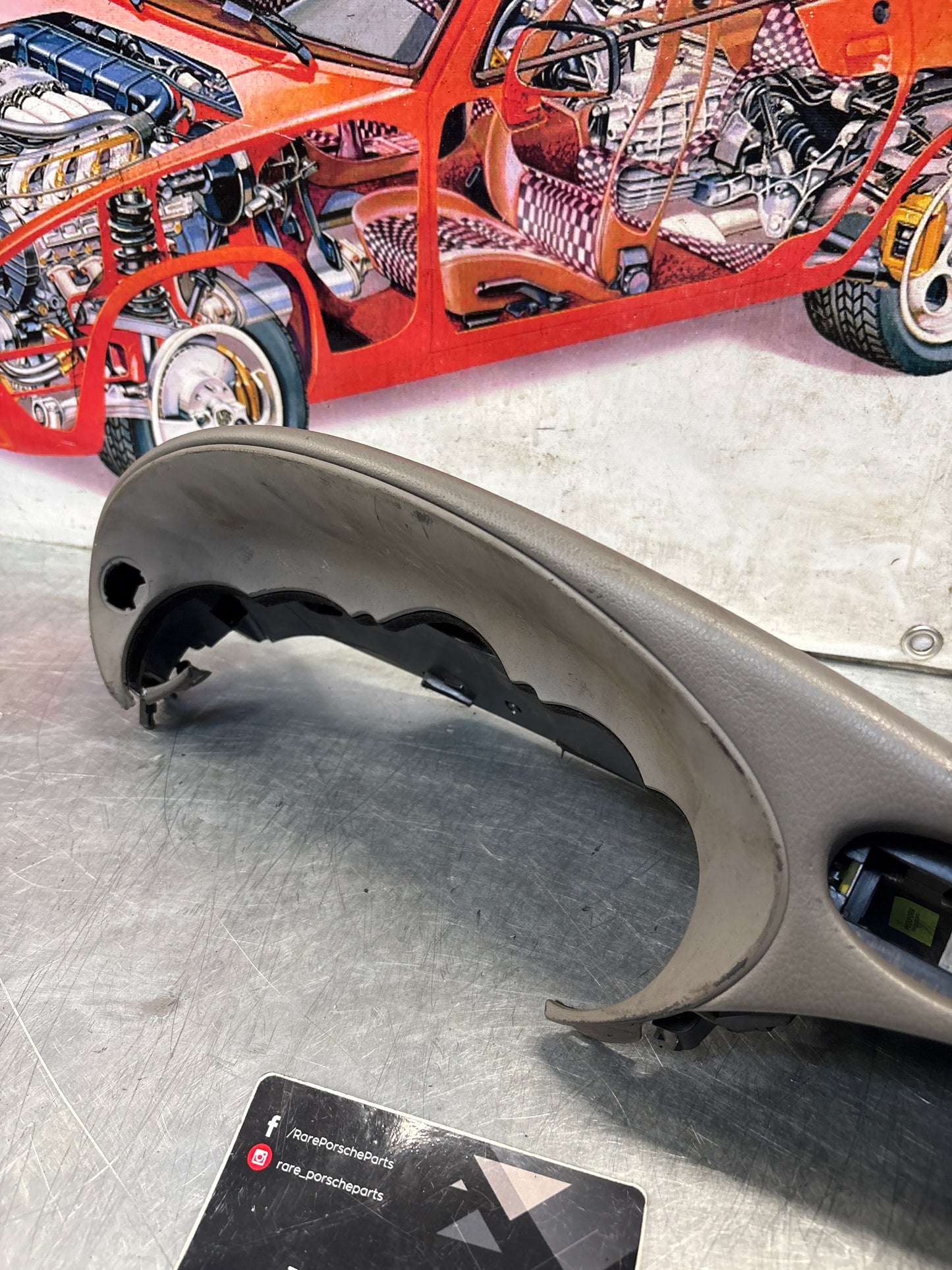 Porsche 911 996 dasboard cluster trim, used, grey 99655205902