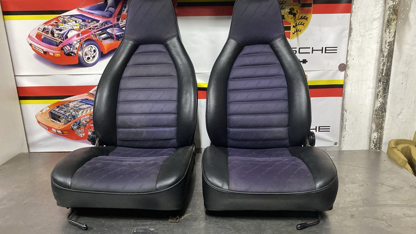 Porsche 924 944 pair of manual Porsche scripted seats, used