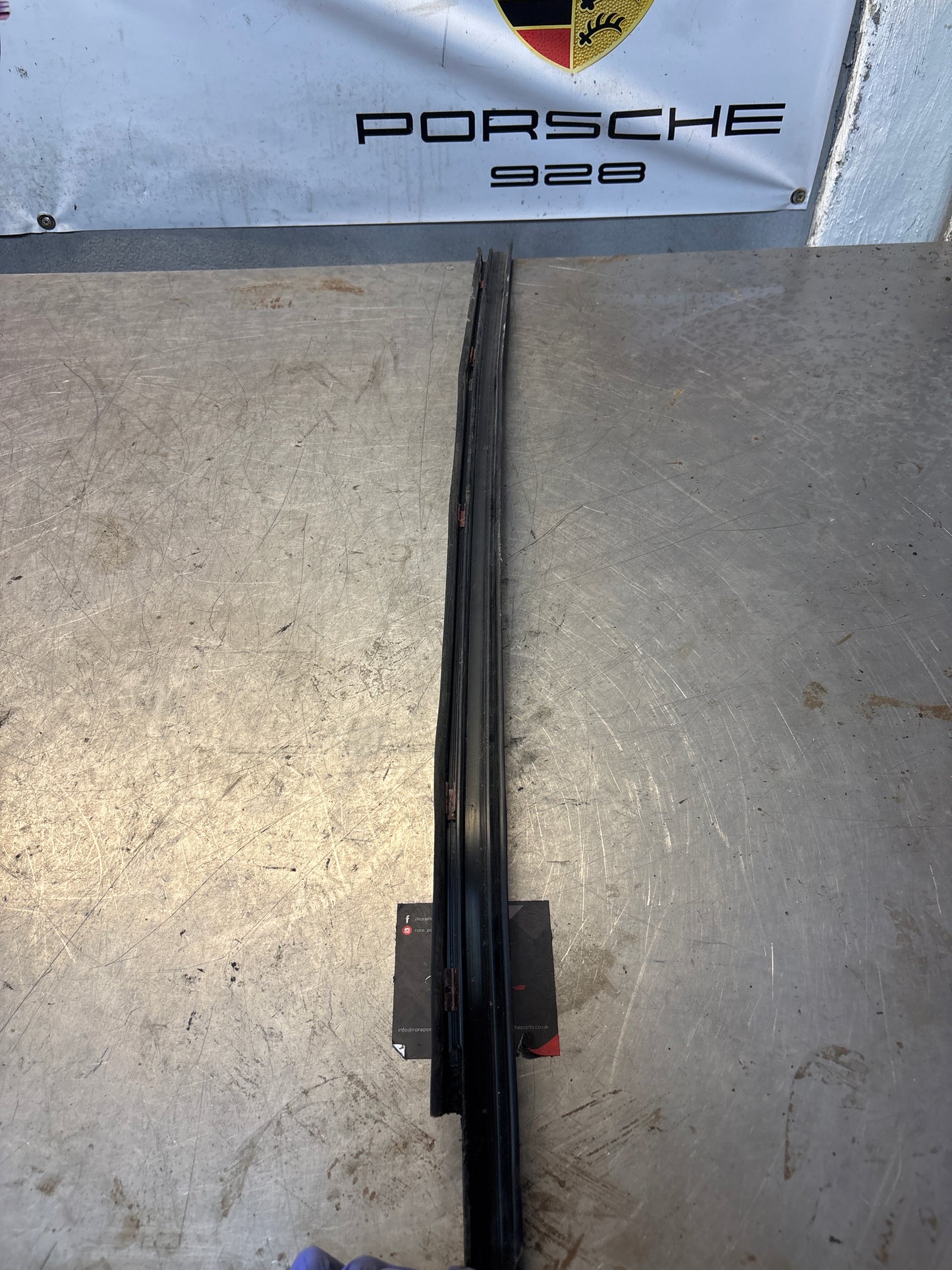 Porsche early 924/944 right sill trim, used 477853658A