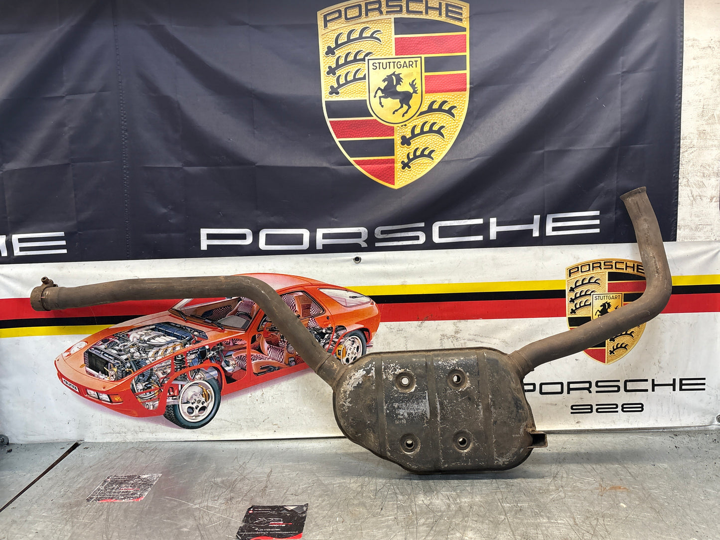 Porsche 928 Right side silencer, used 92811109401