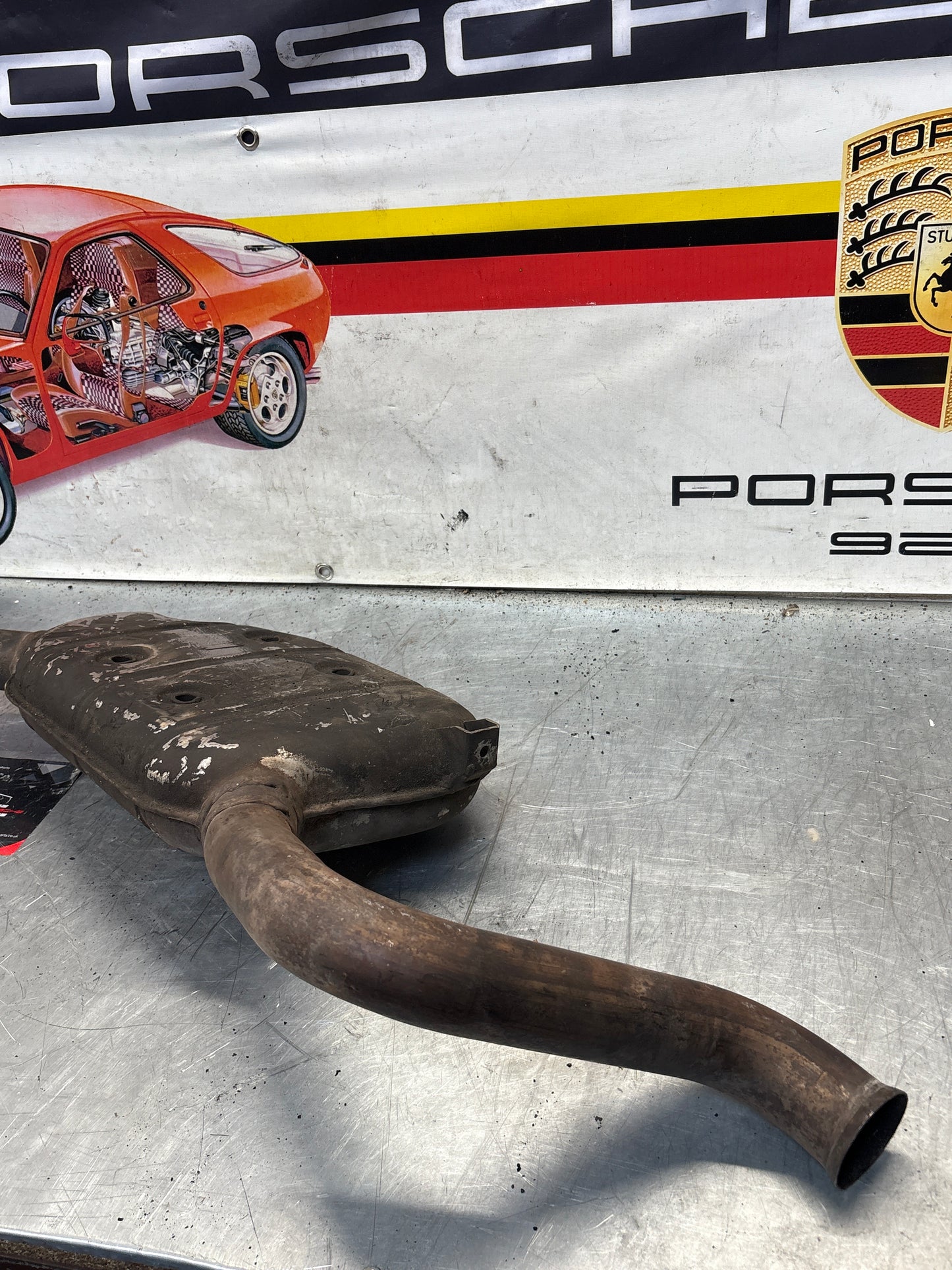 Porsche 928 Left side silencer, used 92811109301