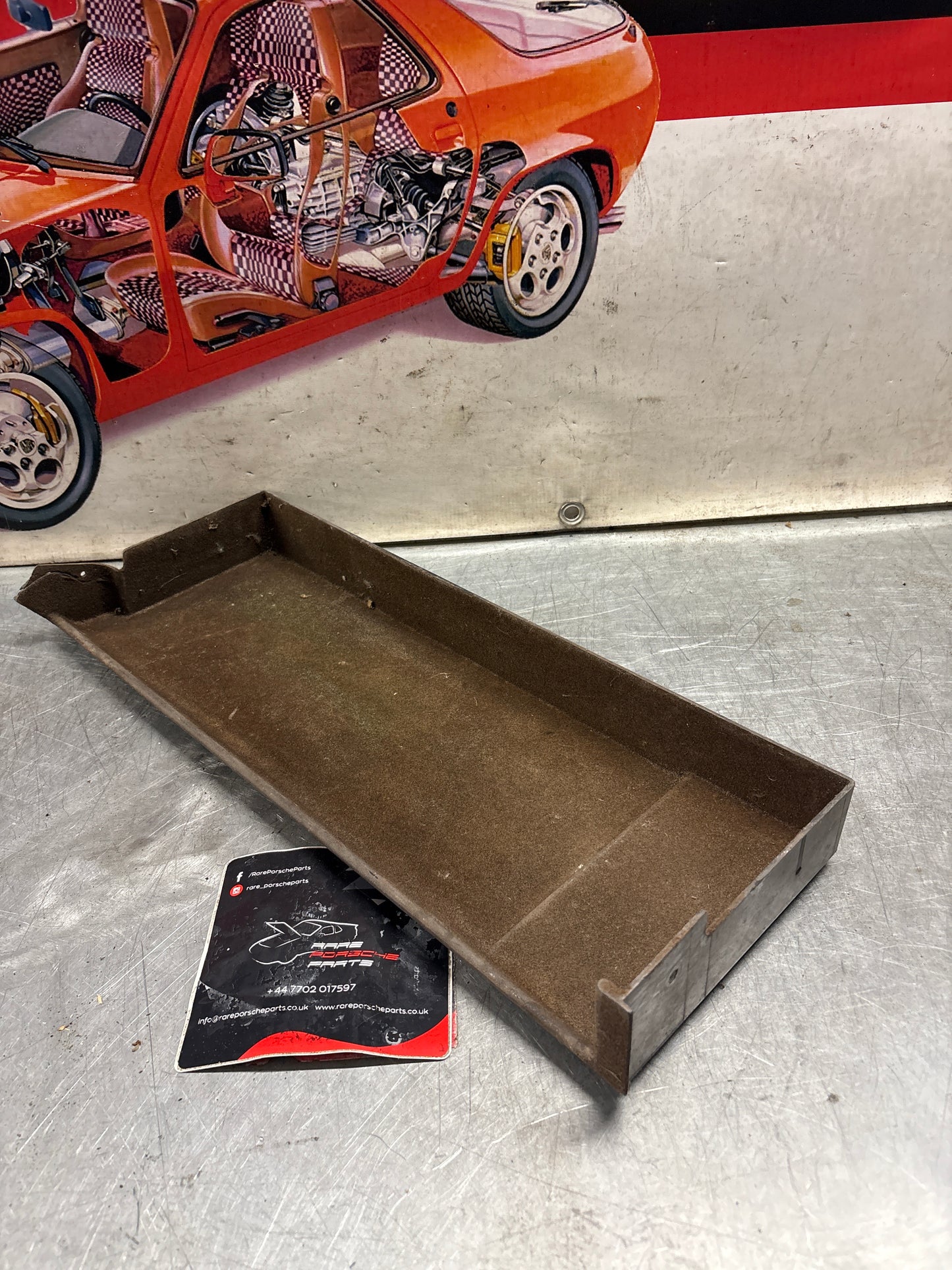 Porsche 924 944 under glove box shelf, brown 477857836A LHD only, for spares or repair