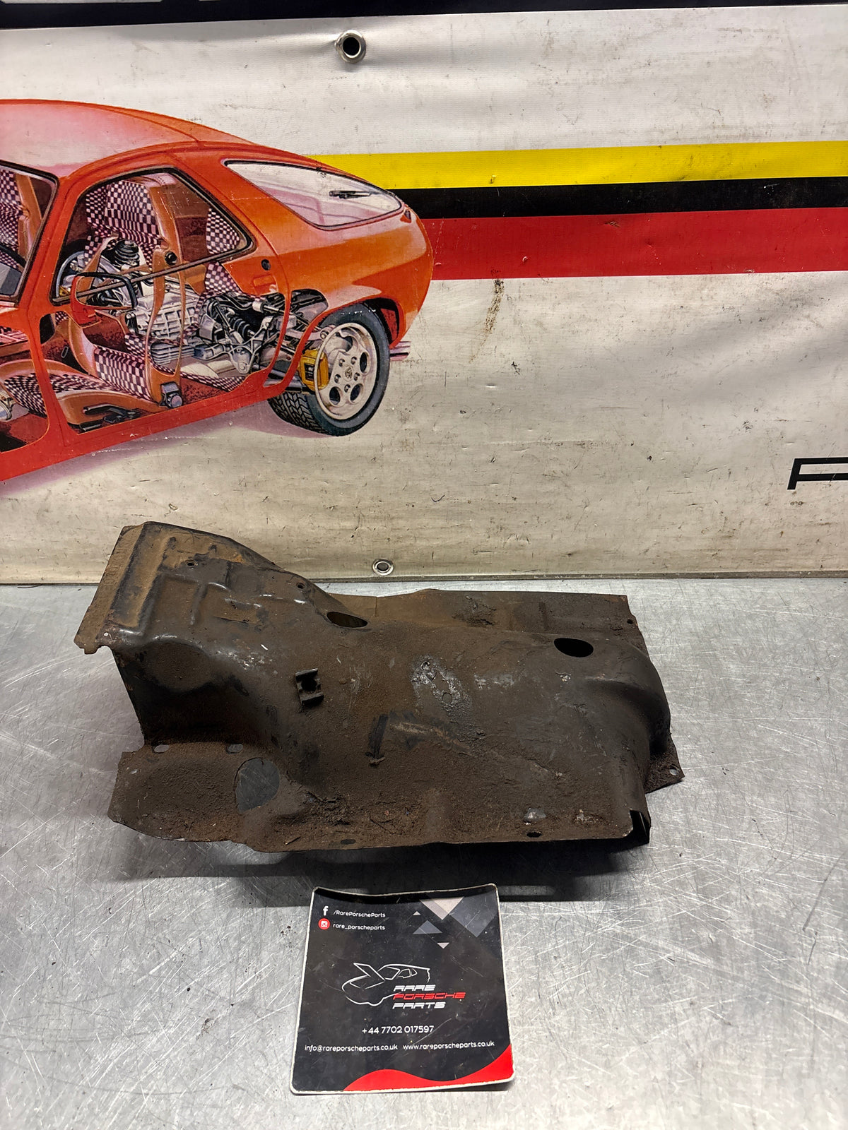 Porsche 914 cylinder cover heat shield, used 022119299A