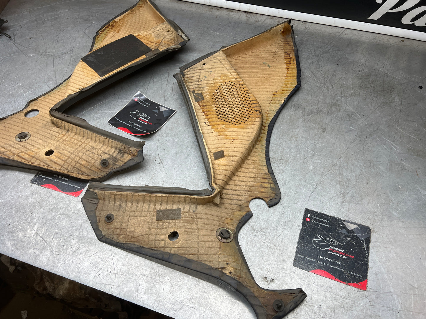 Porsche 944 blue rear interior C Post trims/cards. Quarter panel trim used really good condition 944555021 944555022