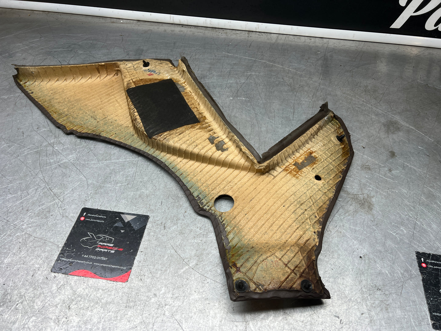 Porsche 944 brown rear interior C Post trim card left side. Quarter panel trim used 944555021