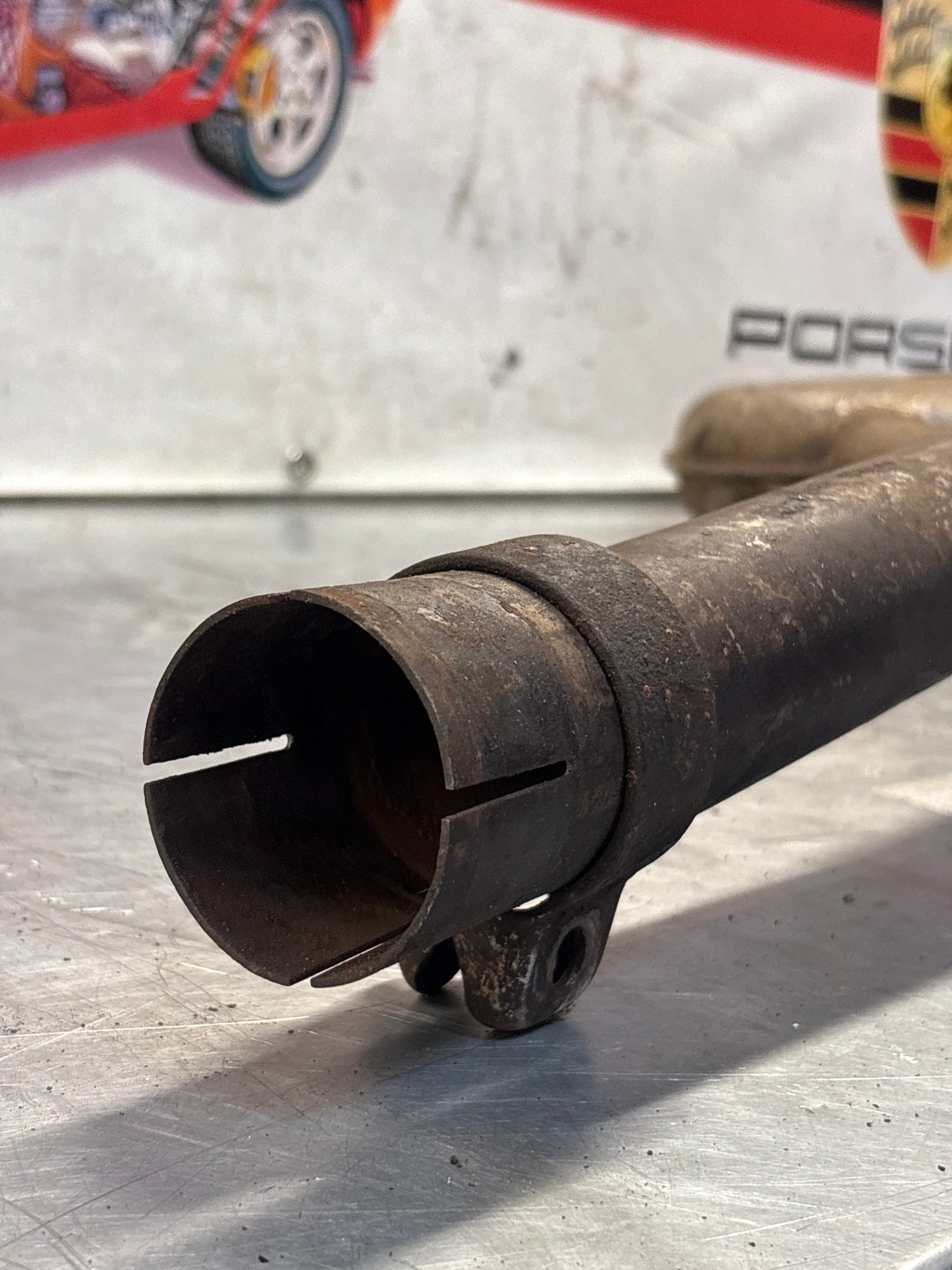 Porsche 928 Left side silencer, used 92811109302