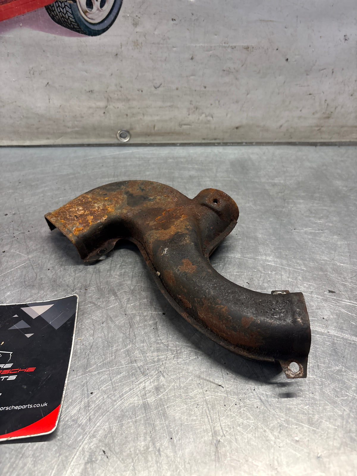 Porsche 914 left side heat duct, used 022256501A