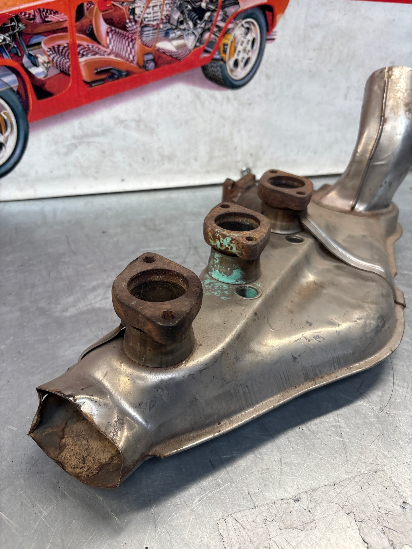 Porsche 911 964 right heat exchanger, used 96421104004