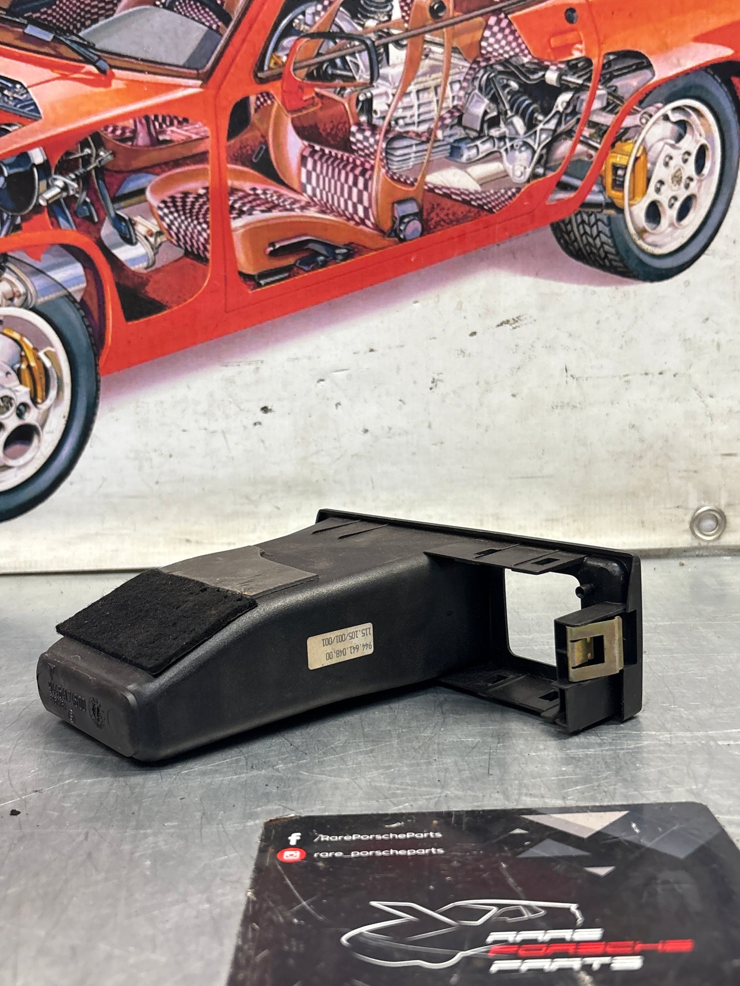 Porsche 968 Dash clock compartment console, used 94464104800 / 94464124800