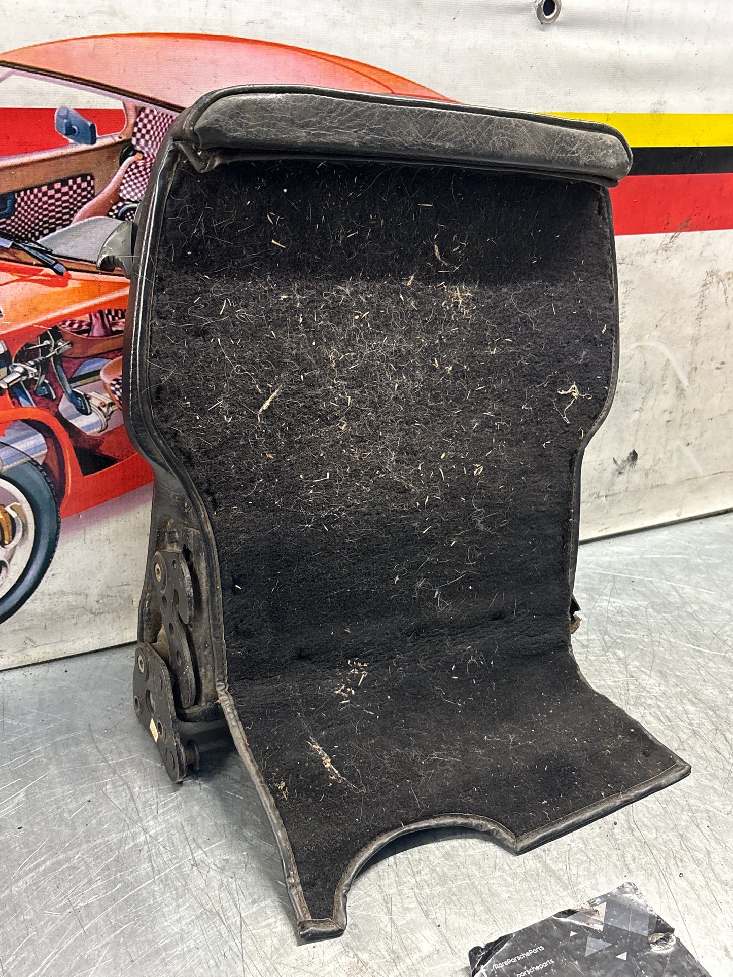 Porsche 928 rear left seat backrest, black, leather-velour used 92852203752