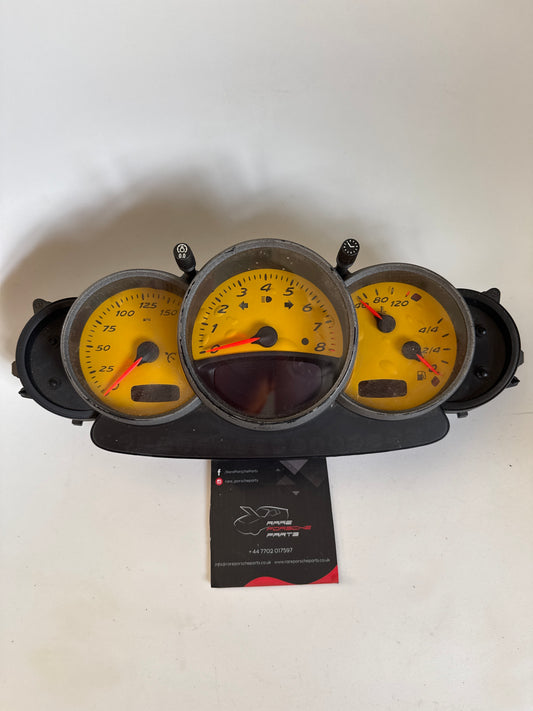Porsche Boxter 986 Yellow Instrument Cluster, 49652 miles 98664122705 used